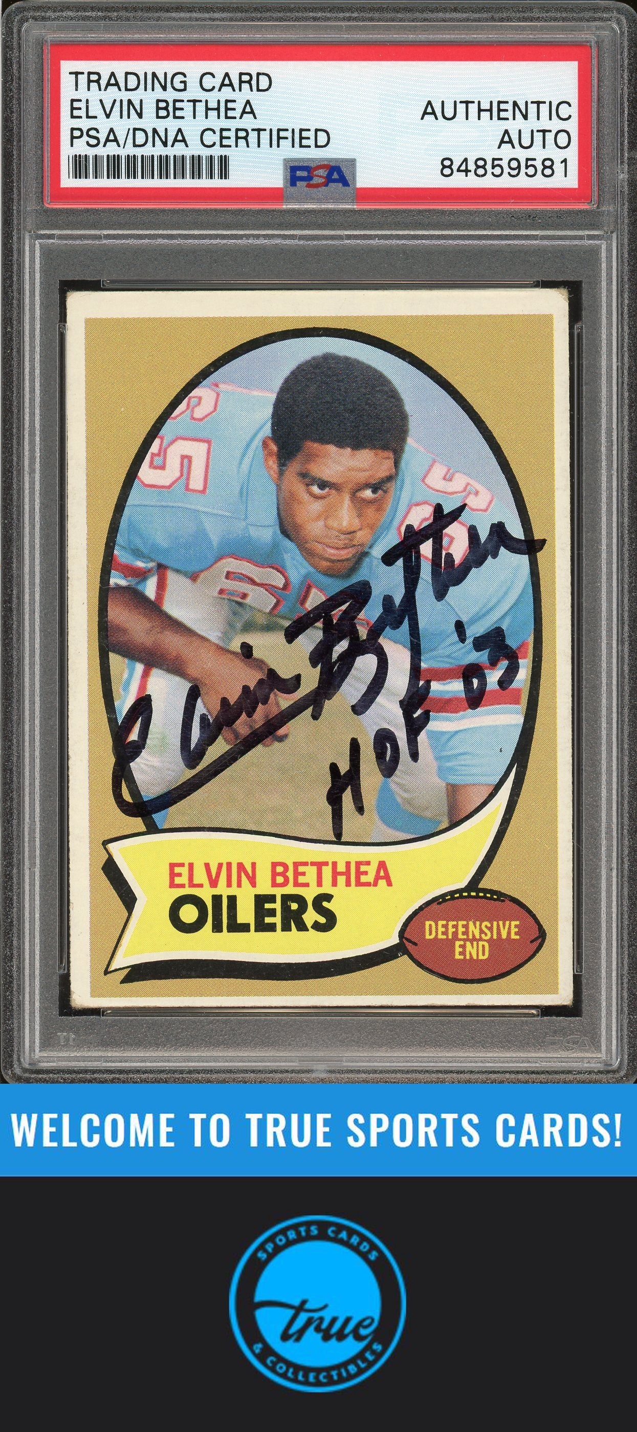 1970 Topps #43 Elvin Bethea Auto "HOF" PSA Authentic (9581)