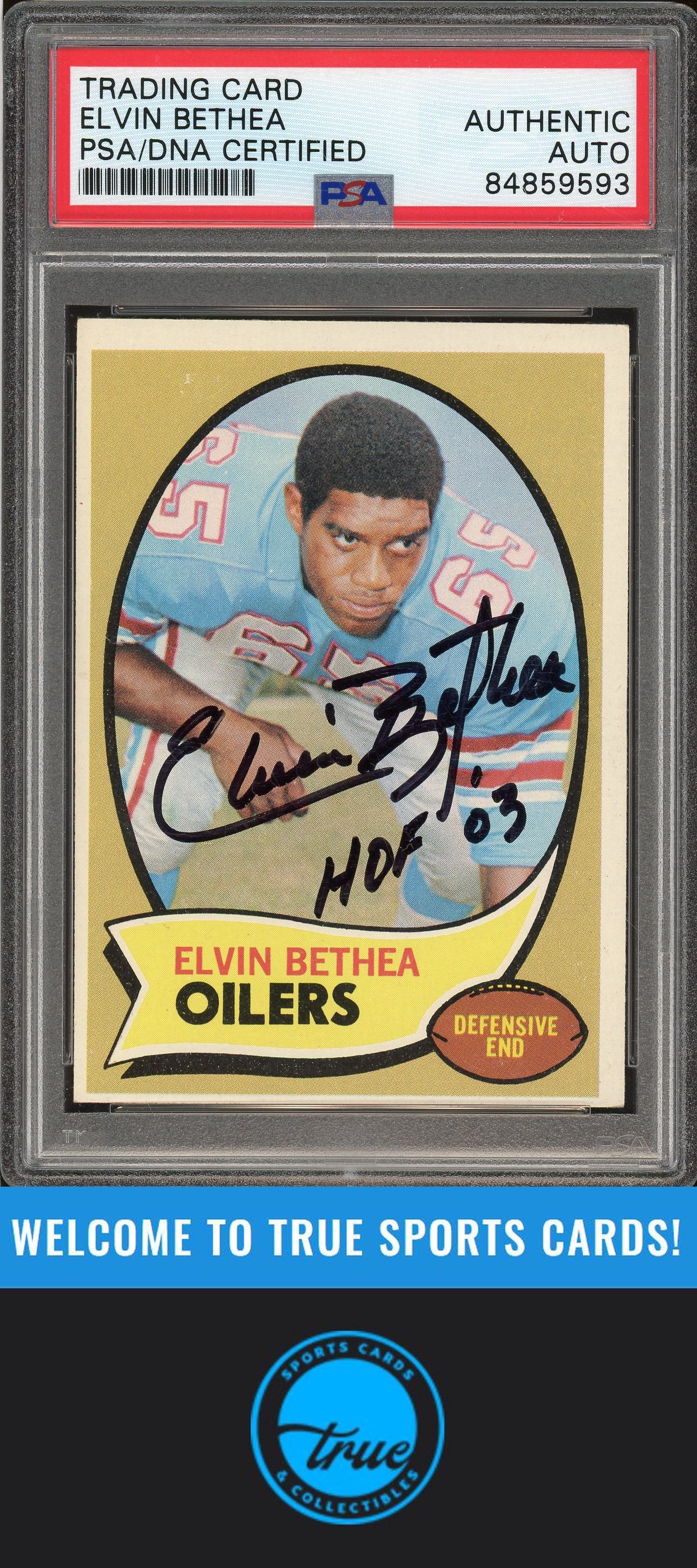 1970 Topps #43 Elvin Bethea Auto "HOF" PSA Authentic (9593)