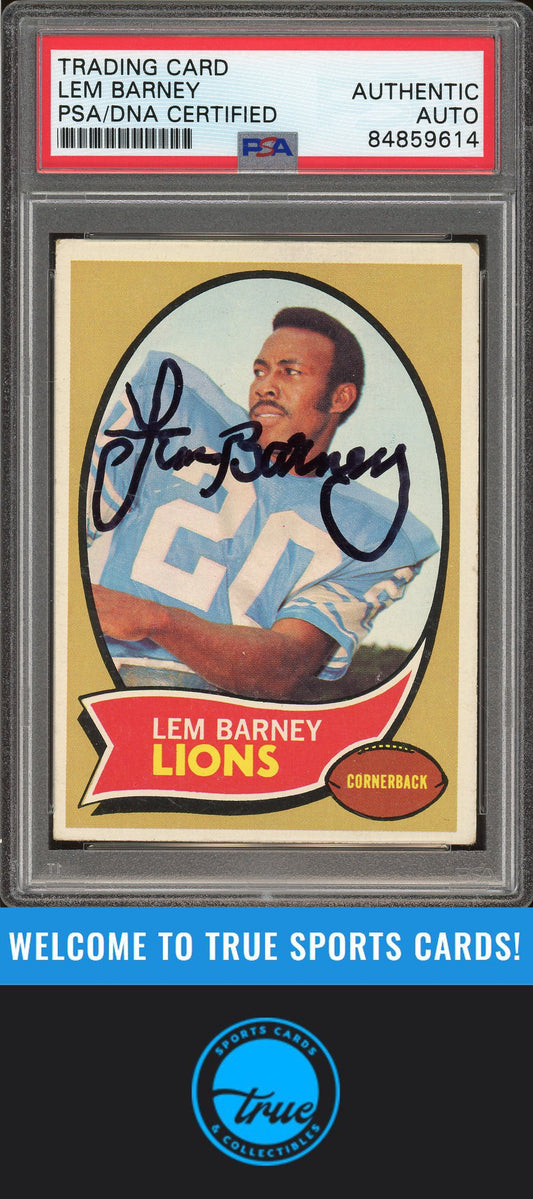 1970 Topps #75 Lem Barney Rookie Auto PSA Authentic (9614)