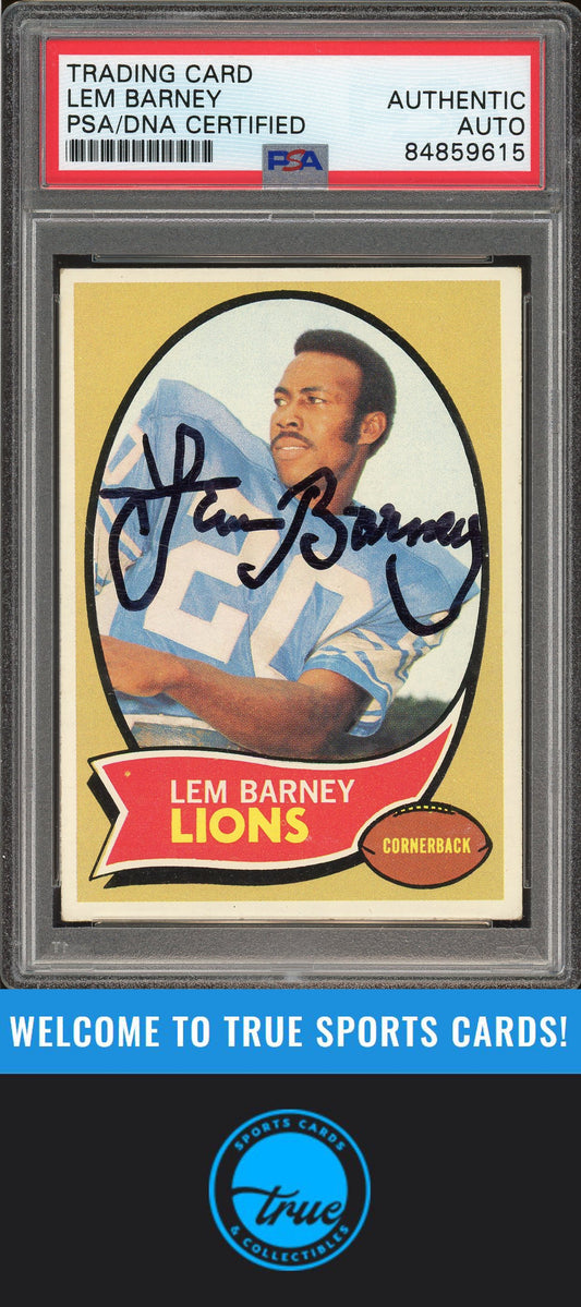 1970 Topps #75 Lem Barney Rookie Auto PSA Authentic (9615)