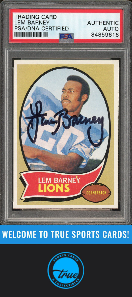 1970 Topps #75 Lem Barney Rookie Auto PSA Authentic (9616)