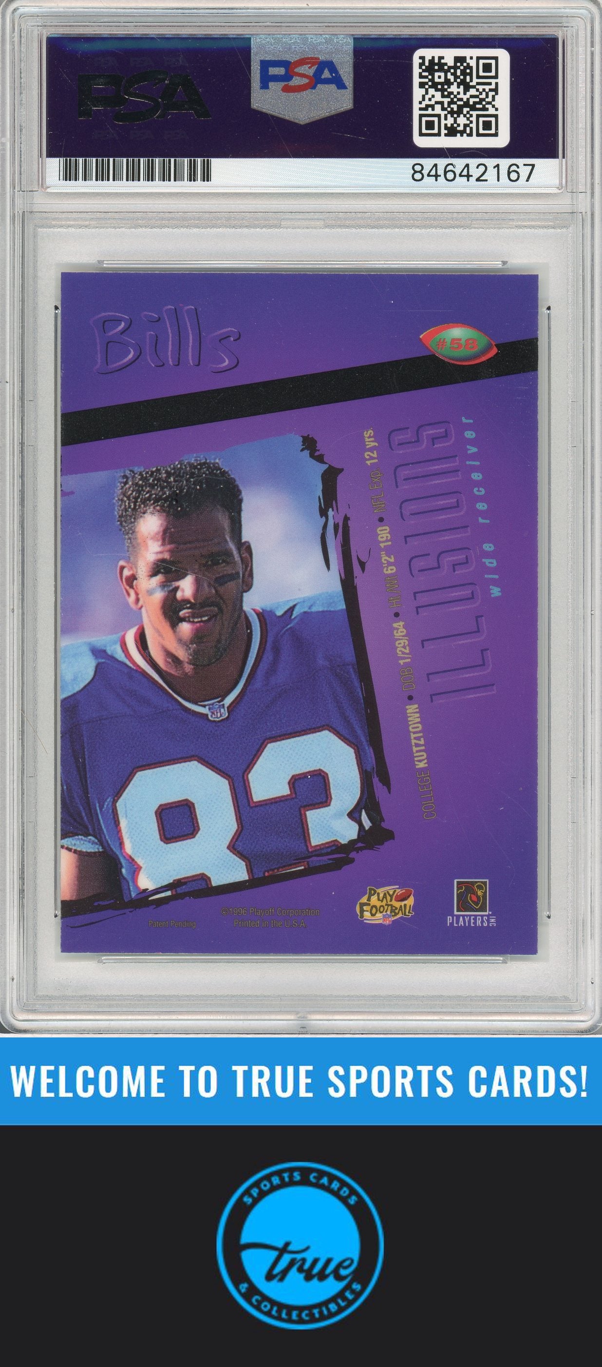 1996 Playoff Illusions #58 Andre Reed Auto PSA Authentic (2167)