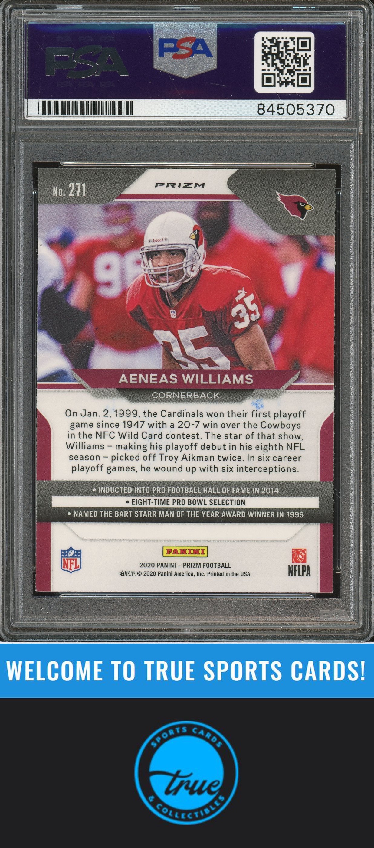 2020 Panini Prizm #271 Aeneas Williams Silver Prizm Auto PSA Authentic (5370)