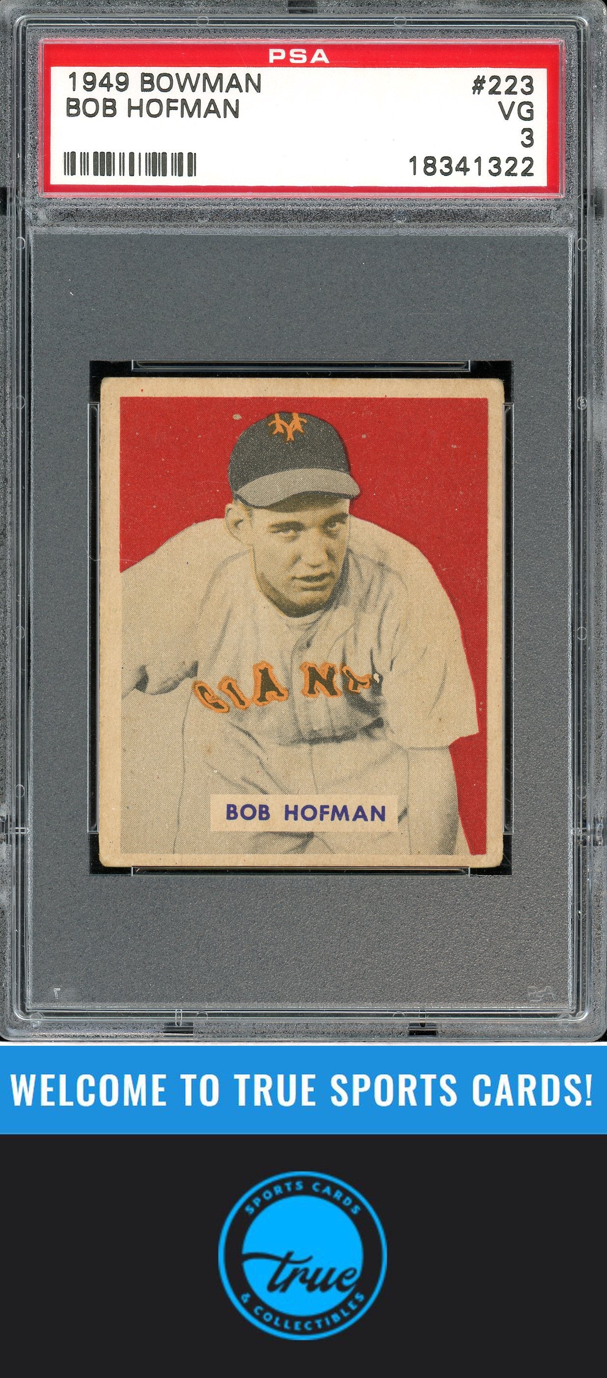 1949 Bowman #223 Bob Hofman PSA 3
