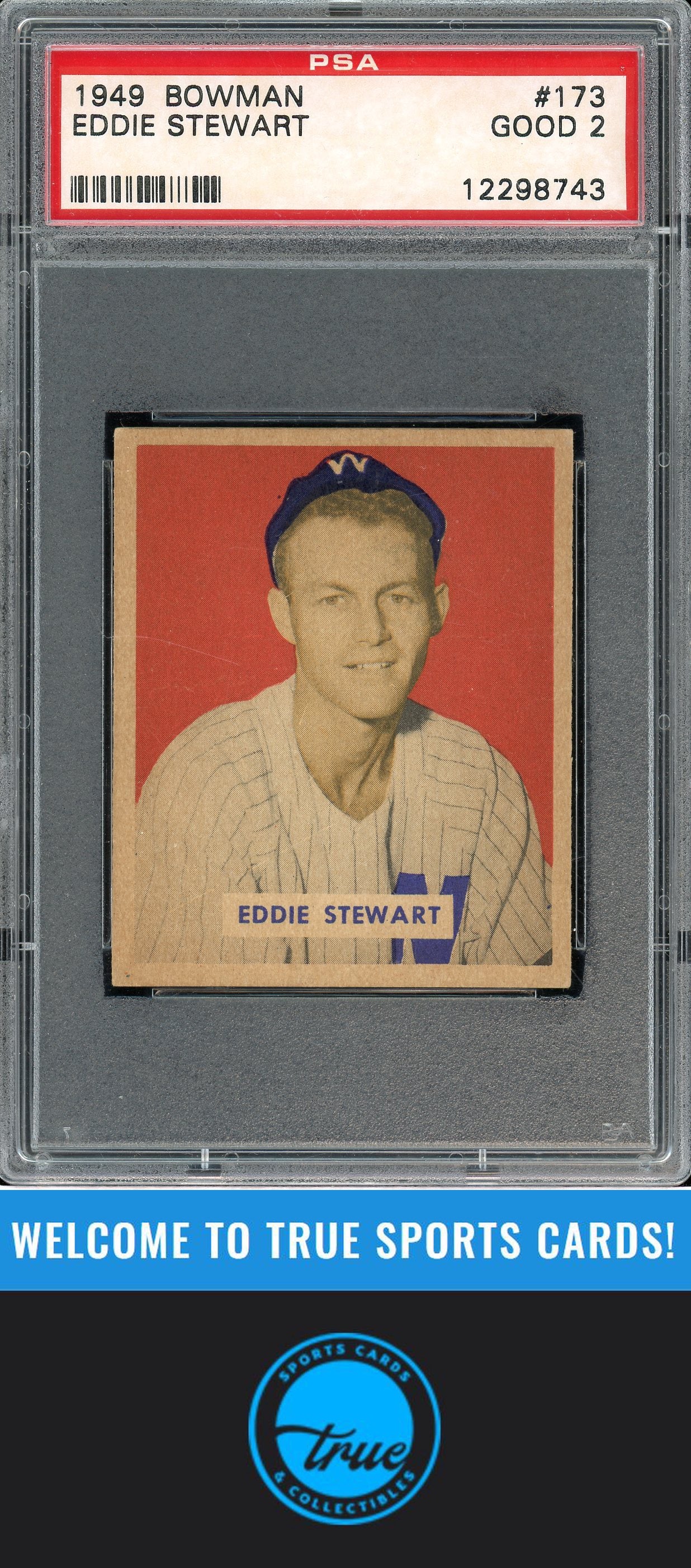 1949 Bowman #173 Eddie Stewart PSA 2