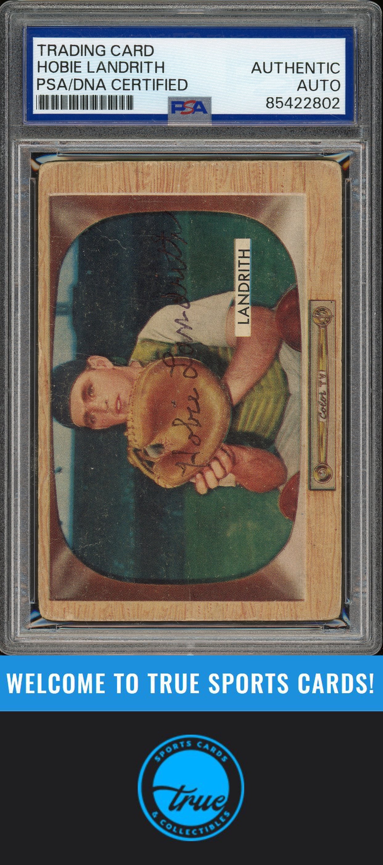 1955 Bowman #50 Hobie Landrith Auto PSA Authentic (2802)