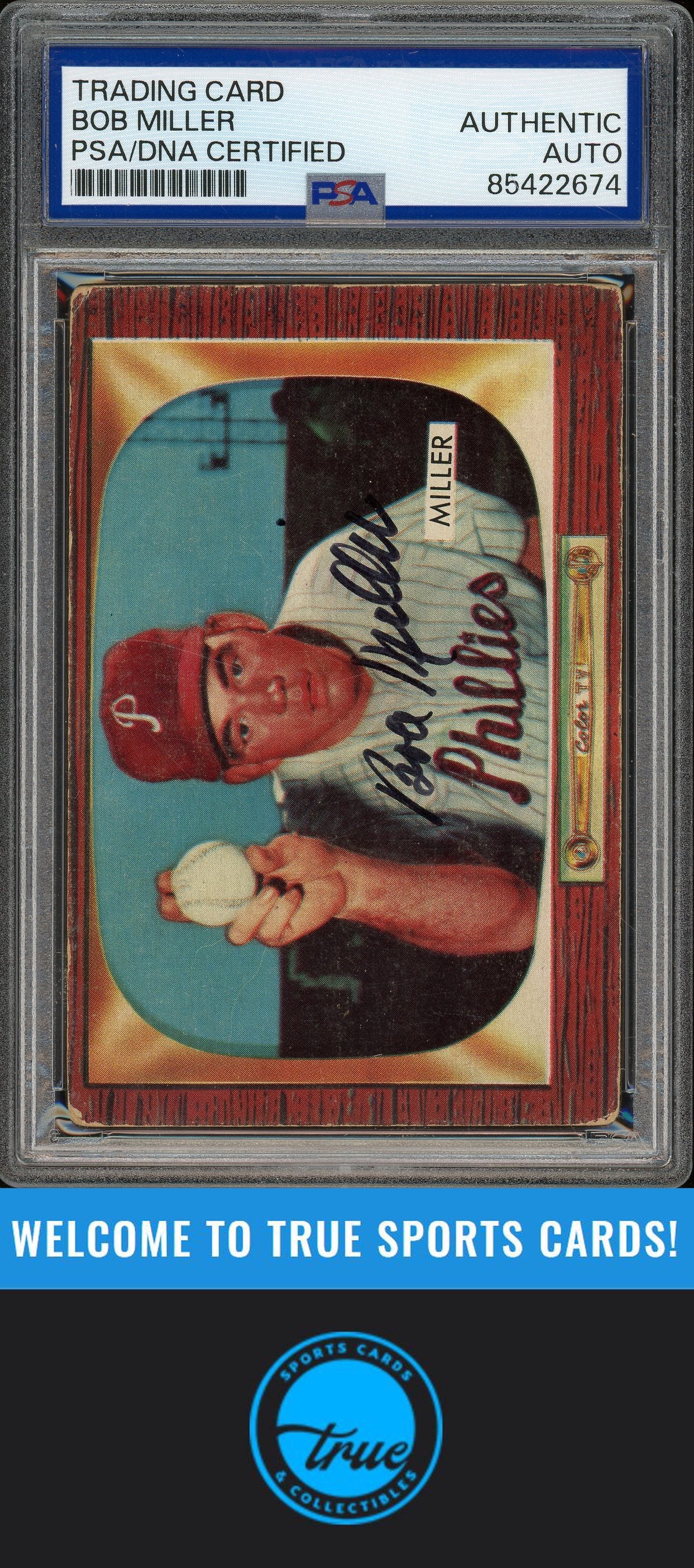 1955 Bowman #110 Bob Miller Auto PSA Authentic (2674)