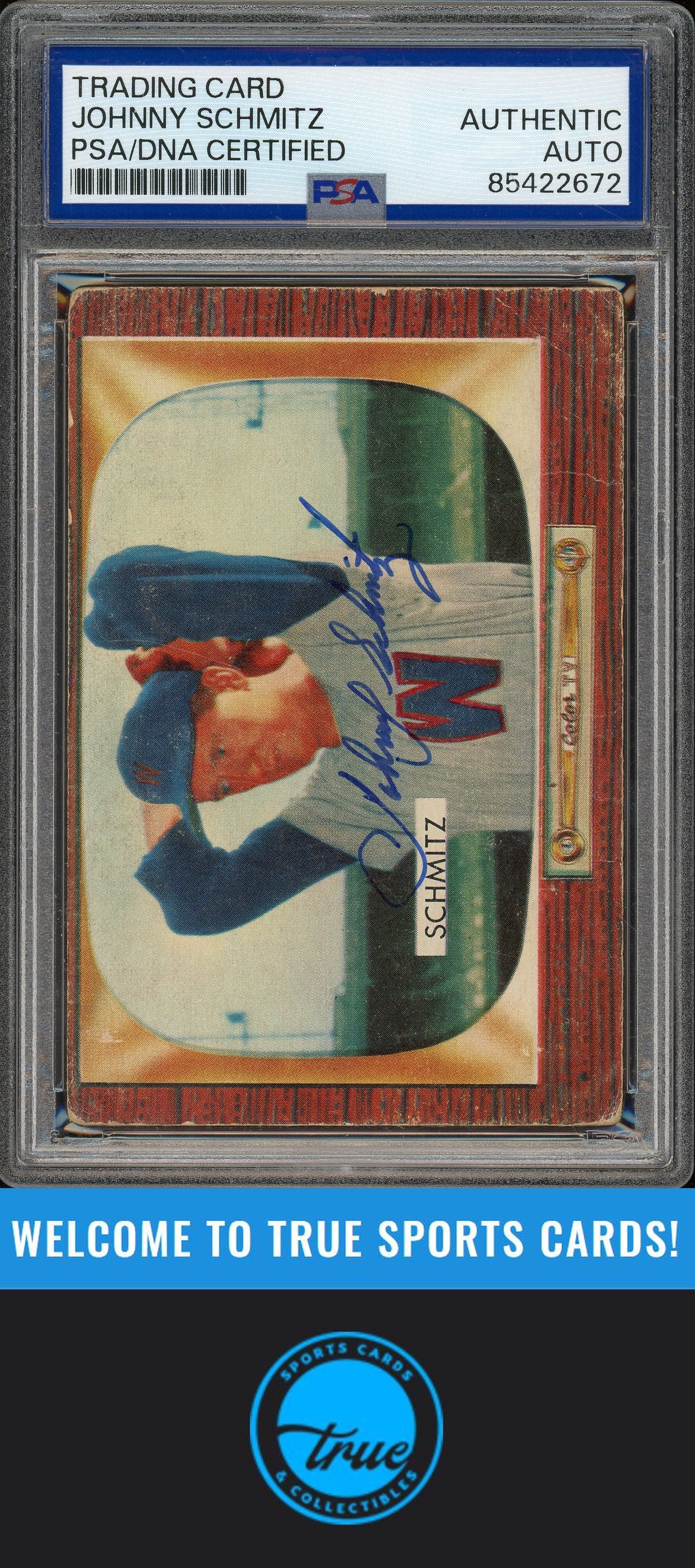 1955 Bowman #105 Johnny Schmitz Auto PSA Authentic (2672)