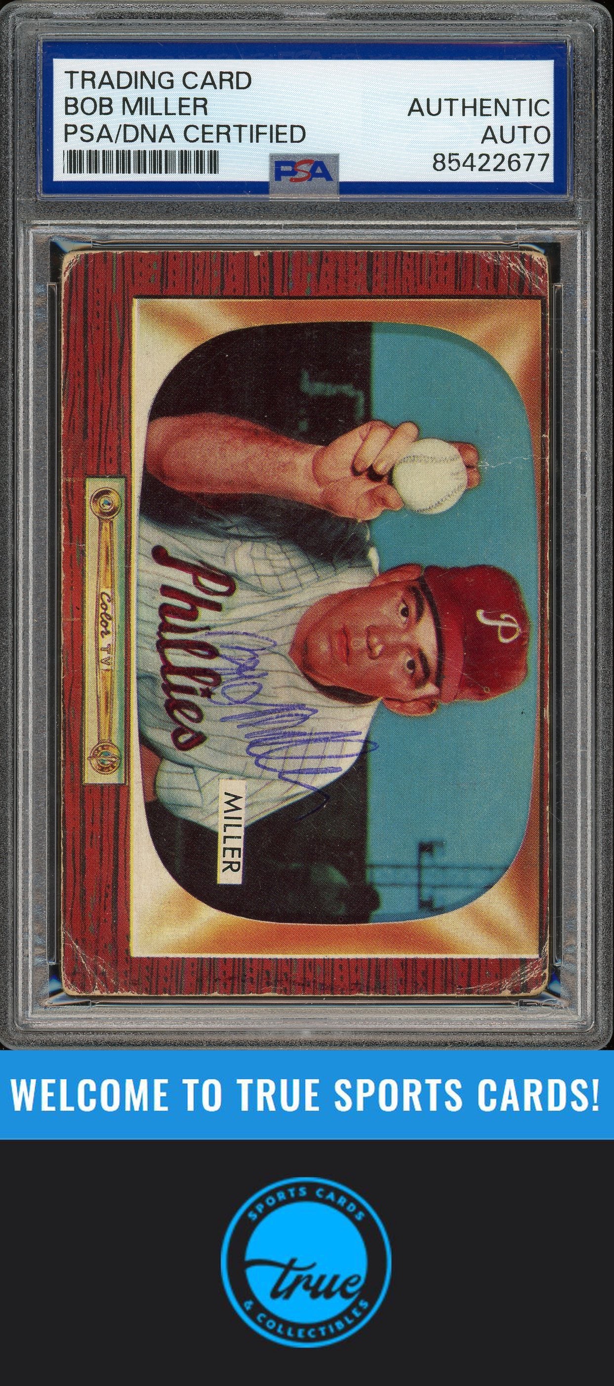 1955 Bowman #110 Bob Miller Auto PSA Authentic (2677)
