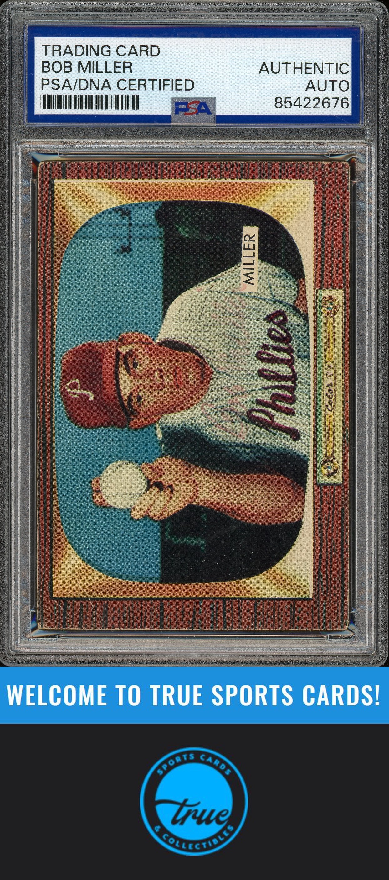 1955 Bowman #110 Bob Miller Auto PSA Authentic (2676)