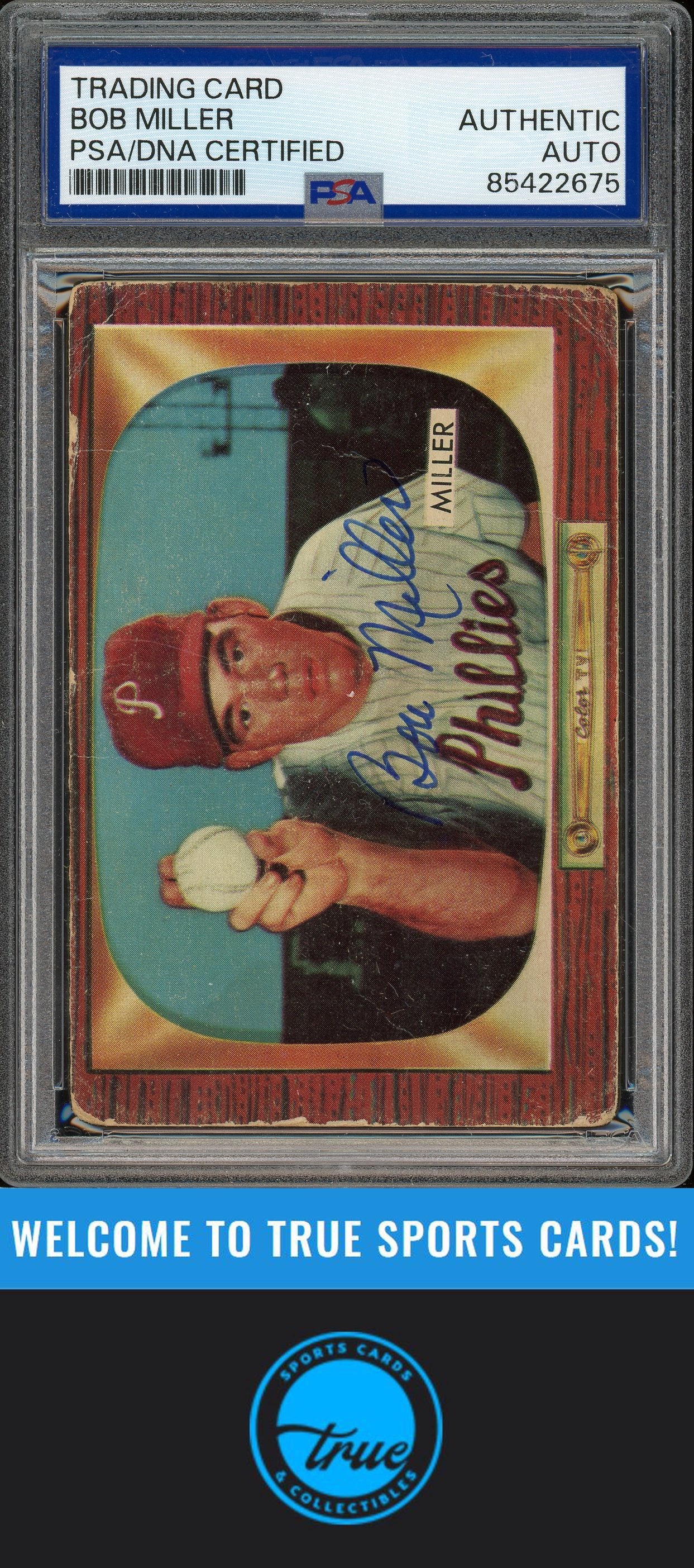 1955 Bowman #110 Bob Miller Auto PSA Authentic (2675)