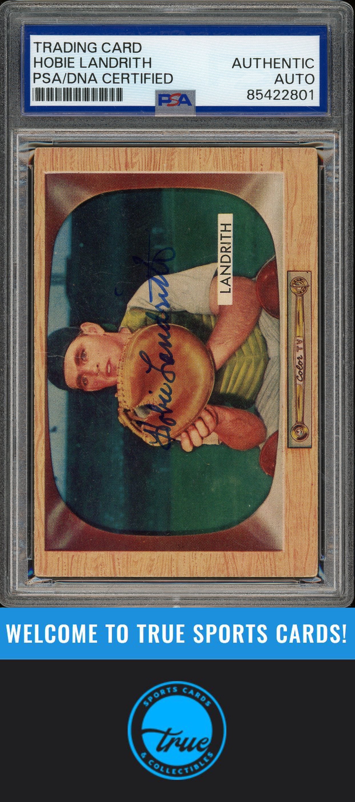 1955 Bowman #50 Hobie Landrith Auto PSA Authentic (2801)