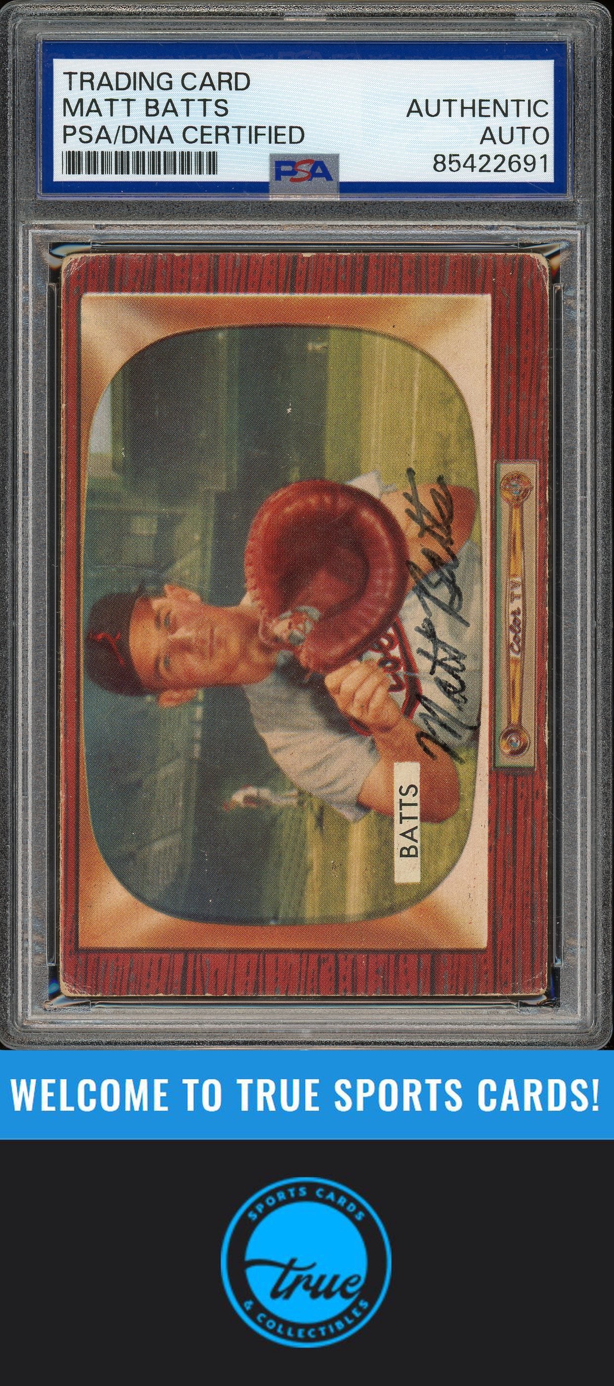 1955 Bowman #161 Matt Batts Auto PSA Authentic (2691)