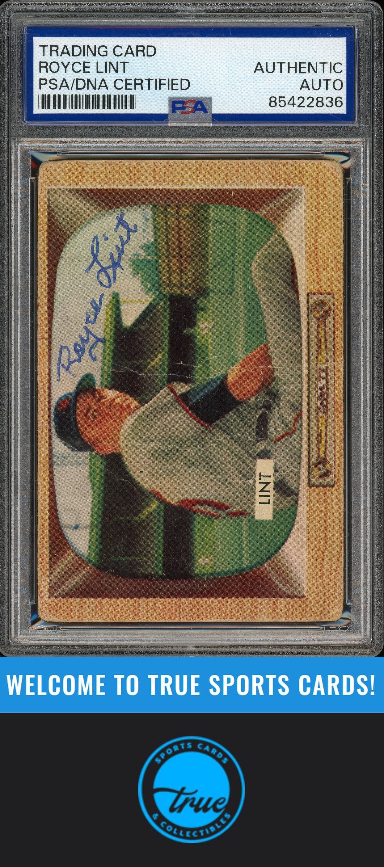 1955 Bowman #62 Royce Lint Auto PSA Authentic (2836)