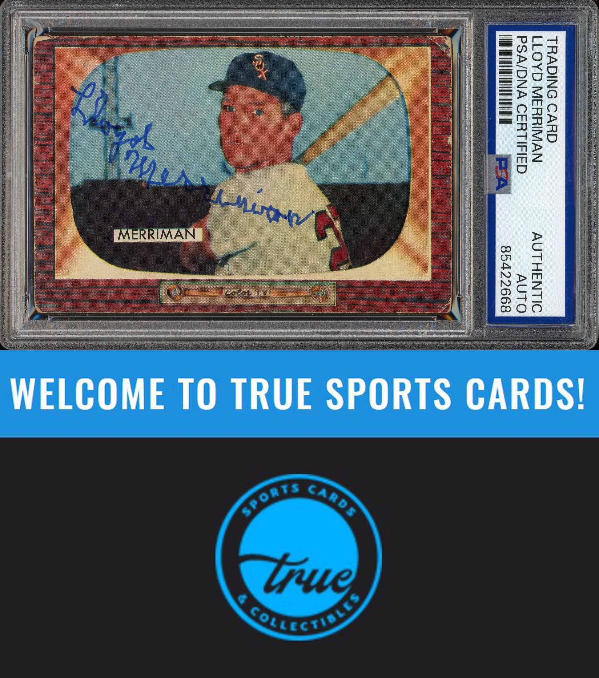 1955 Bowman #135 Lloyd Merriman Auto PSA Authentic (2668)