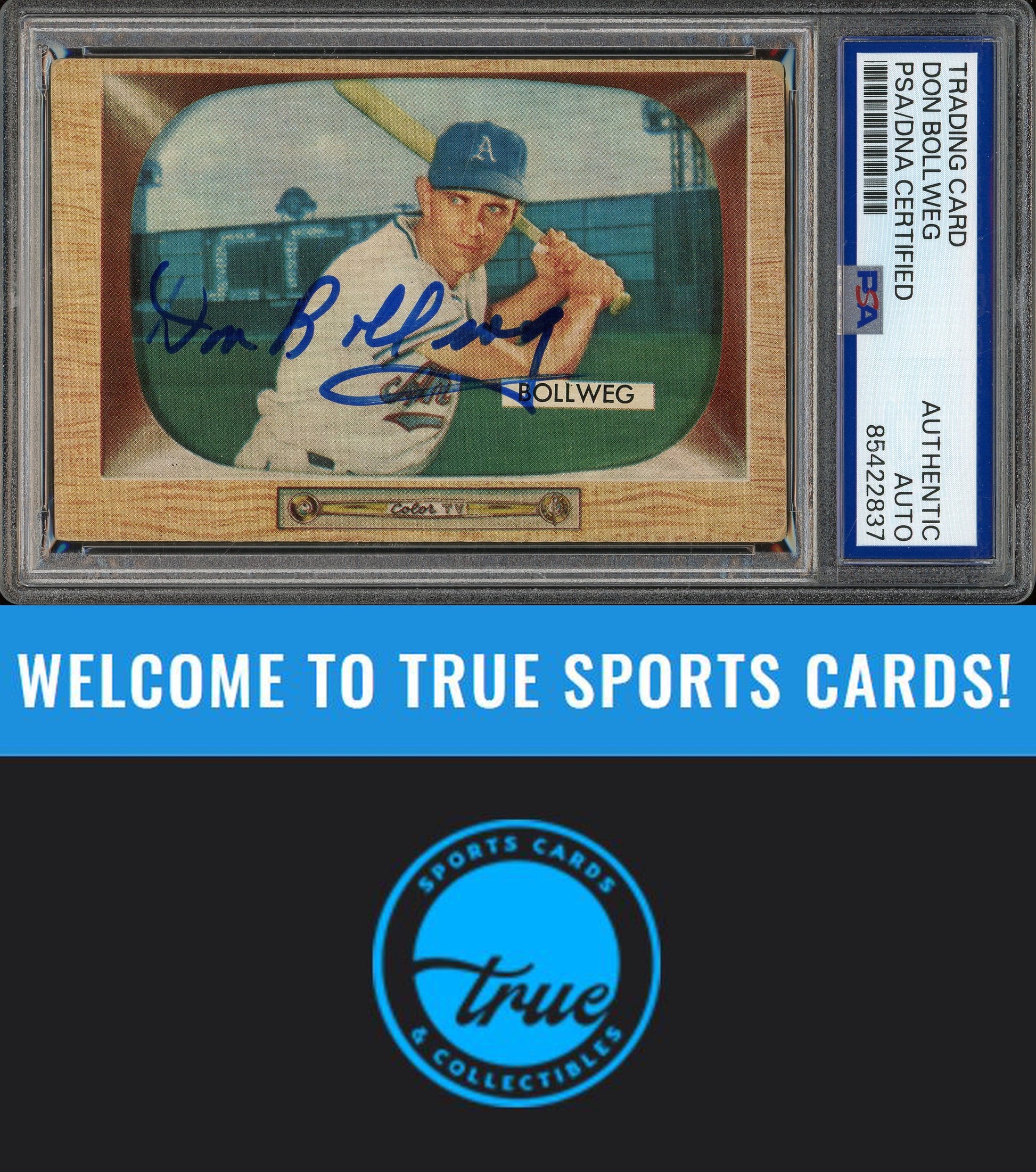 1955 Bowman #54 Don Bollweg Auto PSA Authentic (2837)