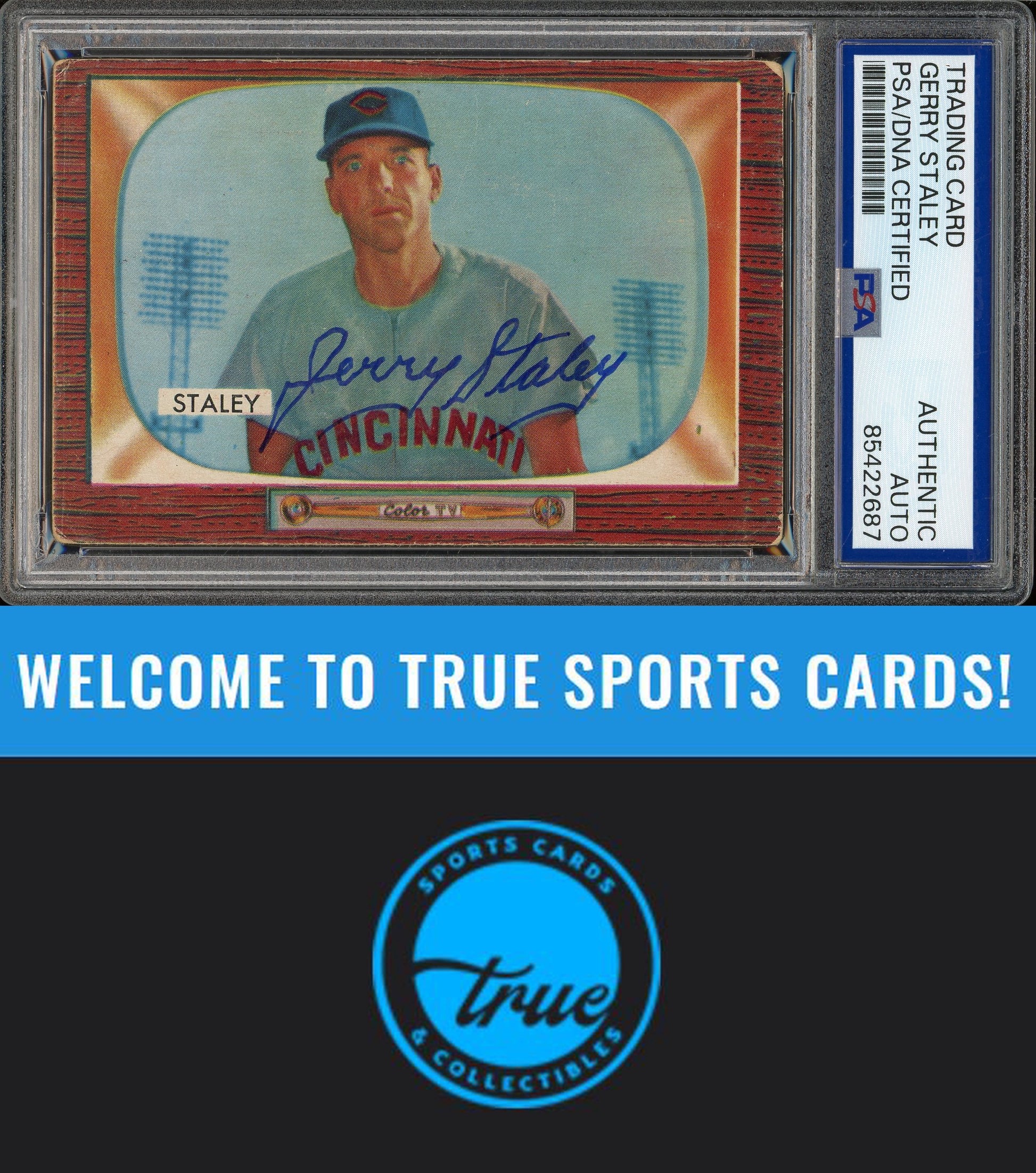 1955 Bowman #155 Jerry Staley Auto PSA Authentic (2687)