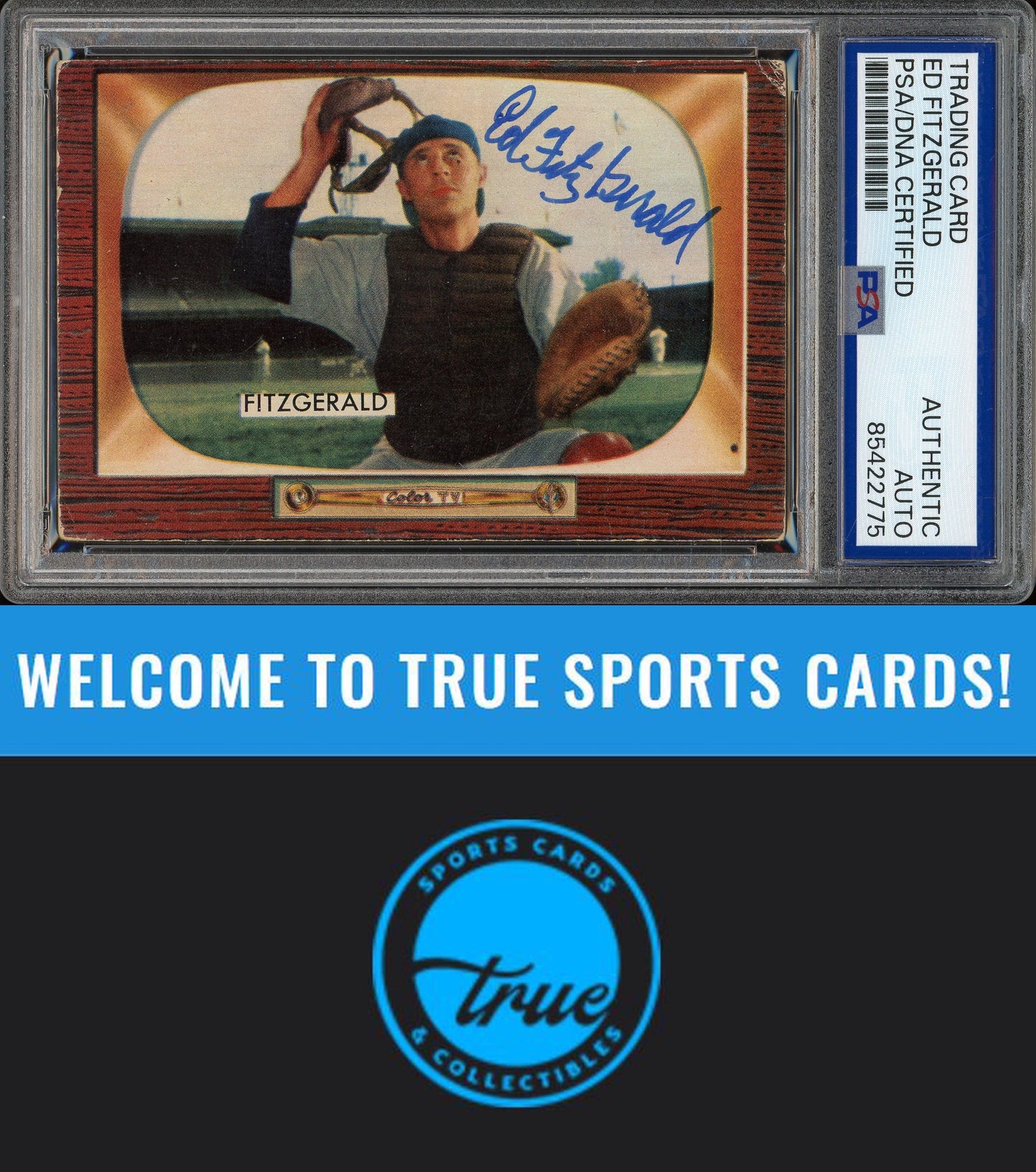 1955 Bowman #208 Ed FitzGerald Auto PSA Authentic (2775)