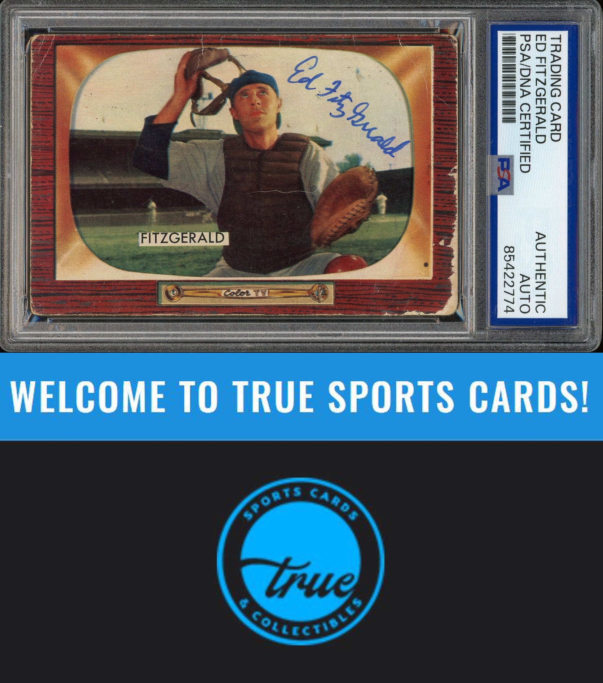 1955 Bowman #208 Ed FitzGerald Auto PSA Authentic (2774)