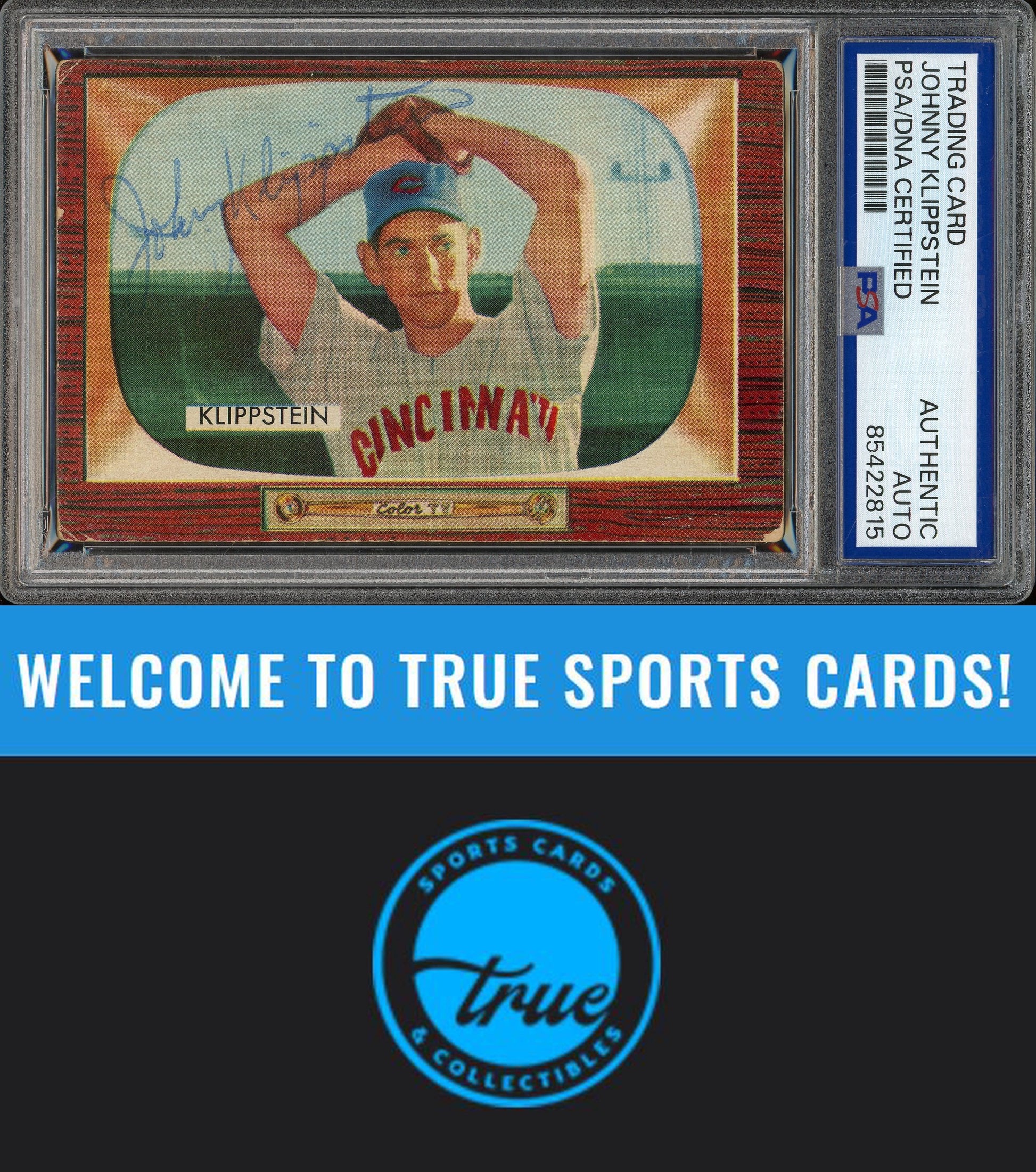 1955 Bowman #152 Johnny Klippstein Auto PSA Authentic (2815)