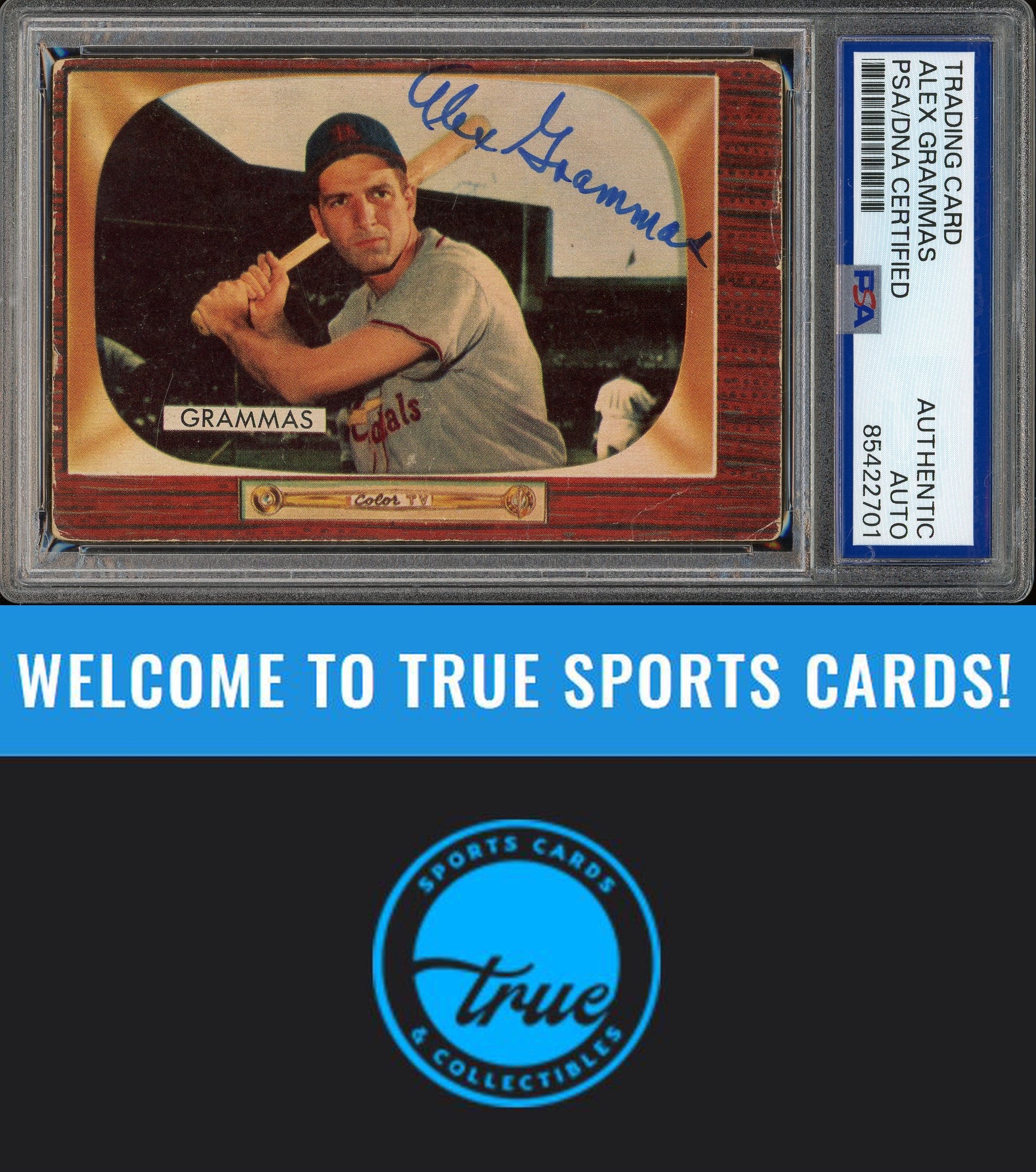 1955 Bowman #186 Alex Grammas Auto PSA Authentic (2701)