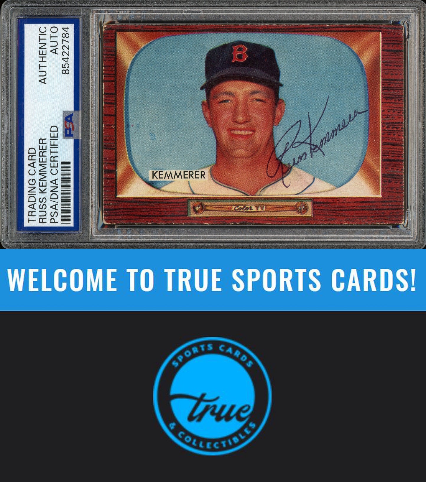 1955 Bowman #222 Russ Kemmerer Auto PSA Authentic (2784)