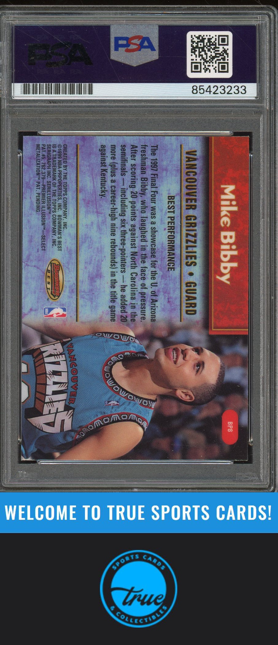 1998-99 Bowman's Best #BP8 Mike Bibby Performers Auto PSA Authentic