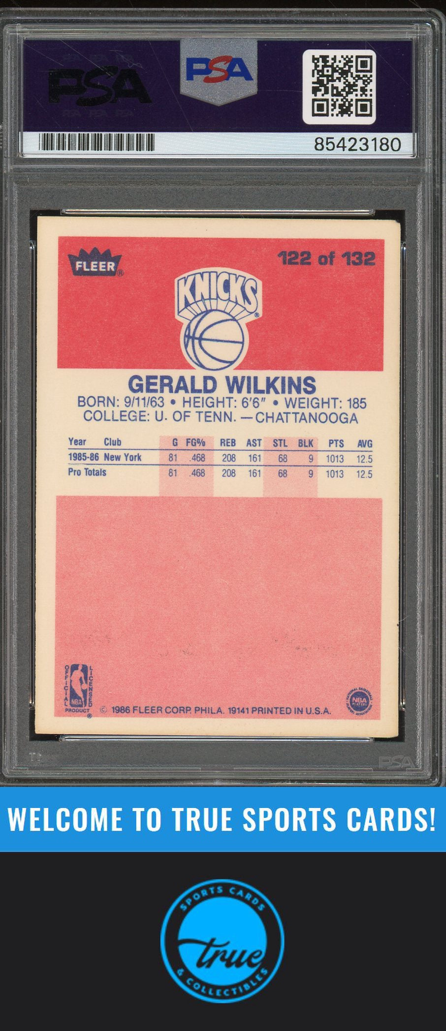 1986-87 Fleer #122 Gerald Wilkins Rookie Auto - PSA Authentic (3180)
