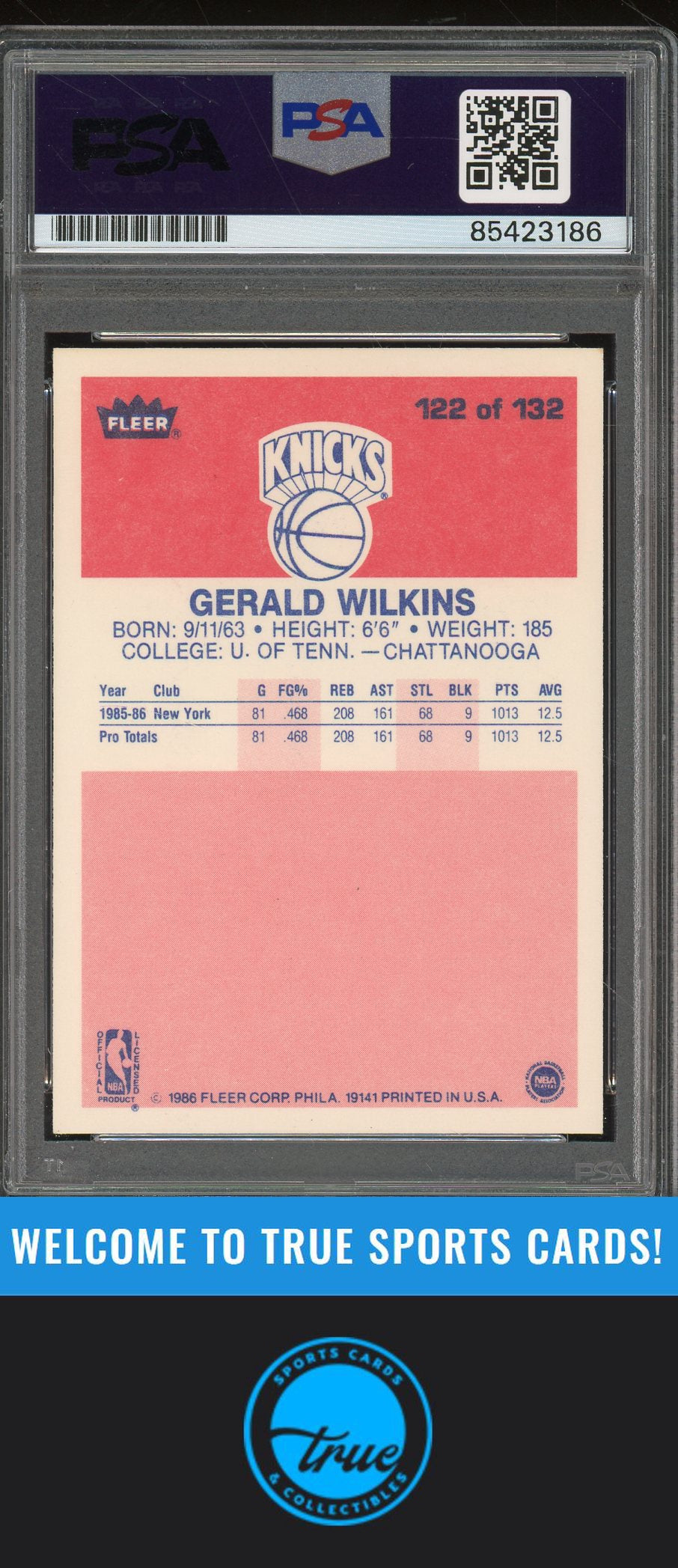 1986-87 Fleer #122 Gerald Wilkins Rookie Auto - PSA Authentic (3186)