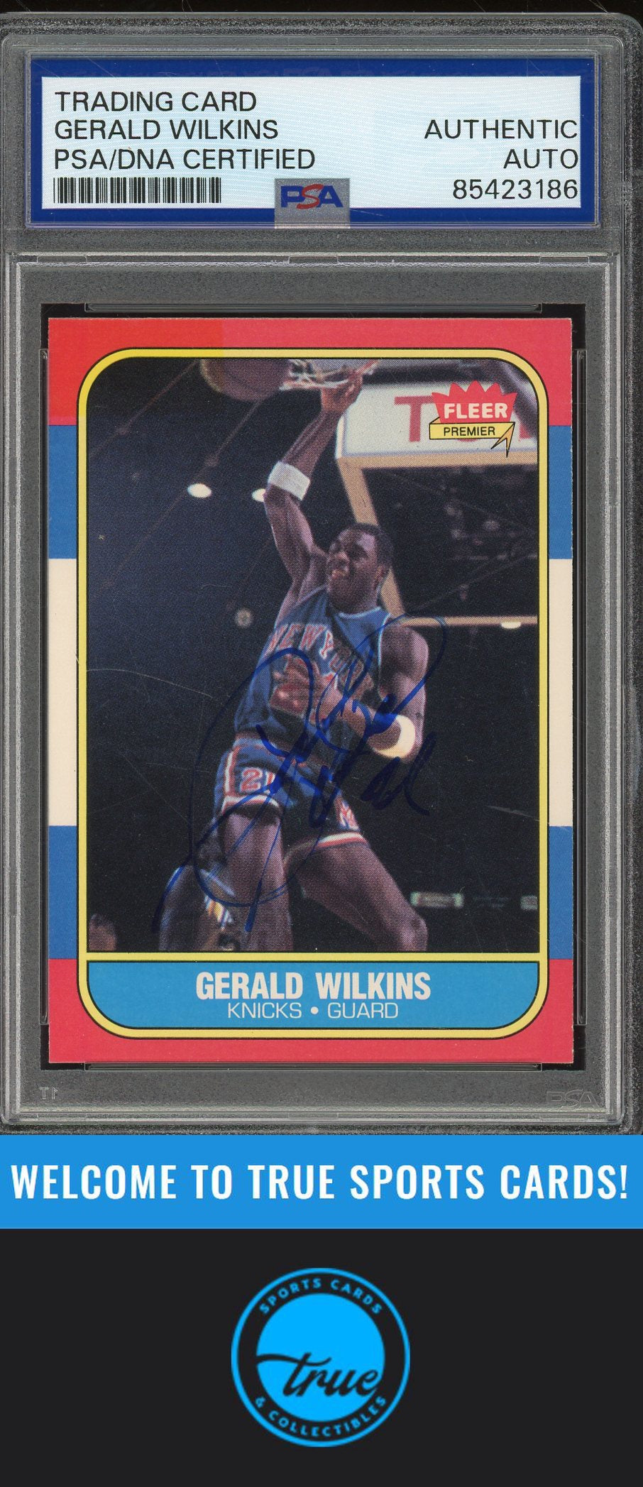1986-87 Fleer #122 Gerald Wilkins Rookie Auto - PSA Authentic (3186)