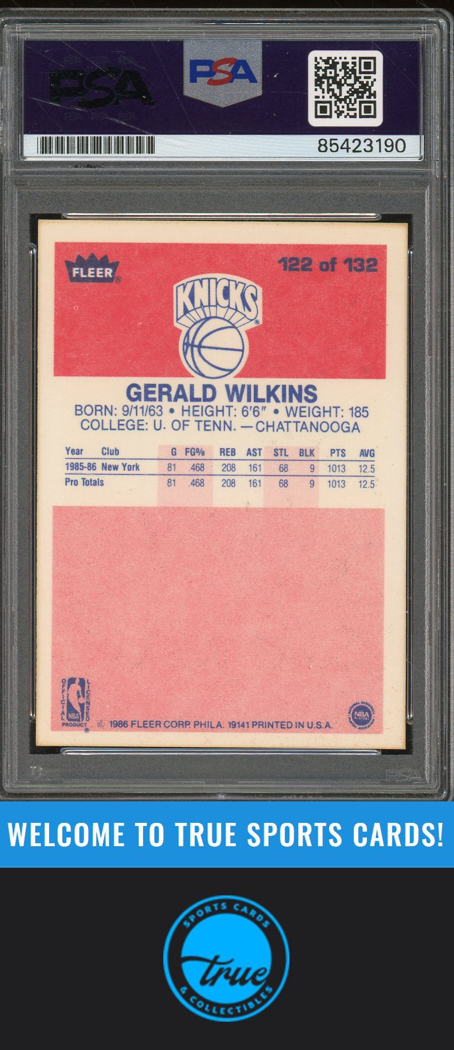 1986-87 Fleer #122 Gerald Wilkins Rookie Auto - PSA Authentic (3190)
