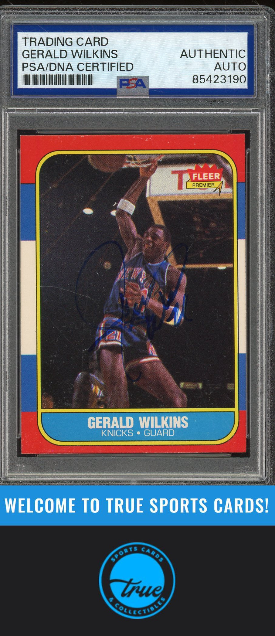 1986-87 Fleer #122 Gerald Wilkins Rookie Auto - PSA Authentic (3190)