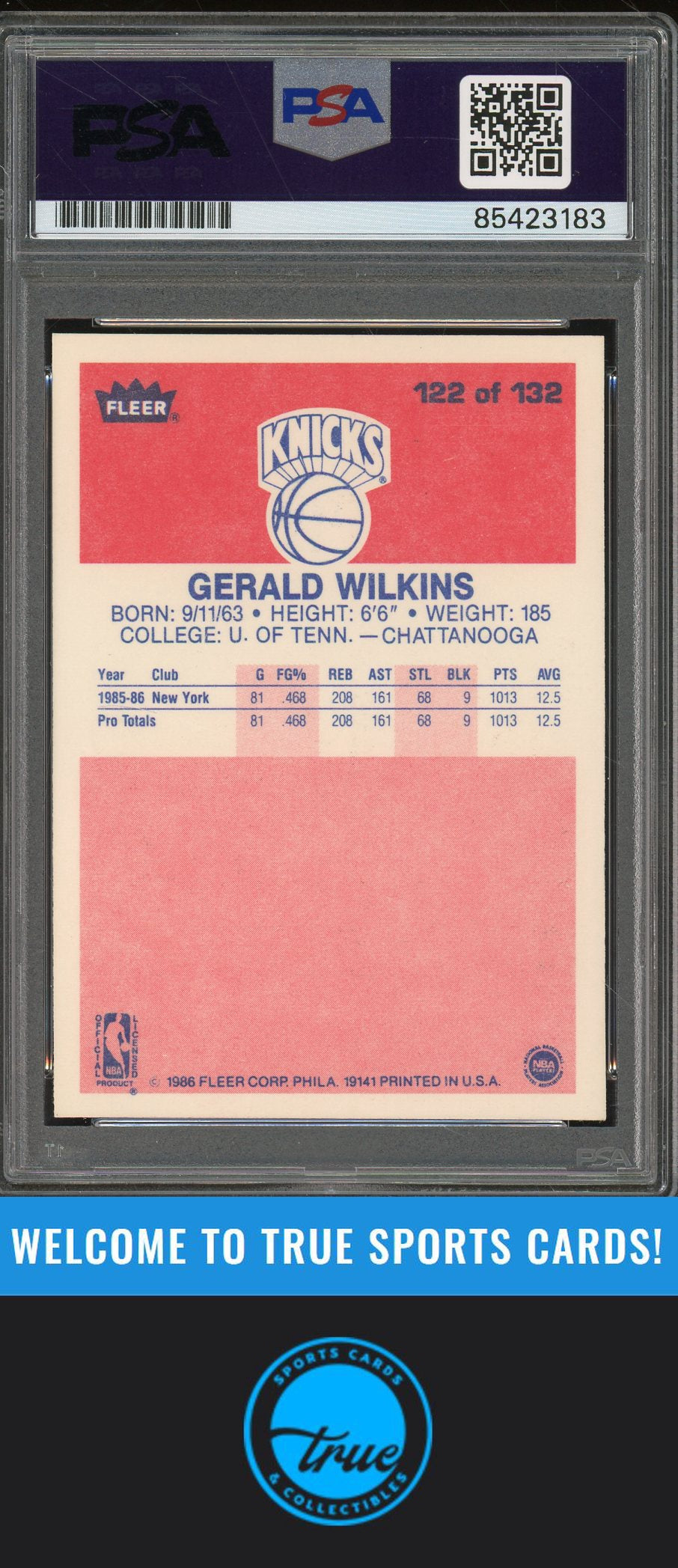1986-87 Fleer #122 Gerald Wilkins Rookie Auto - PSA Authentic (3183)