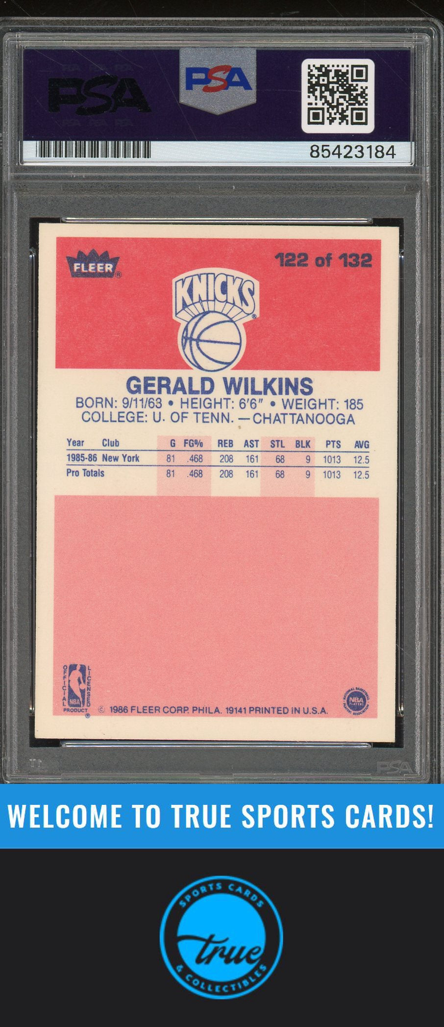 1986-87 Fleer #122 Gerald Wilkins Rookie Auto - PSA Authentic (3184)