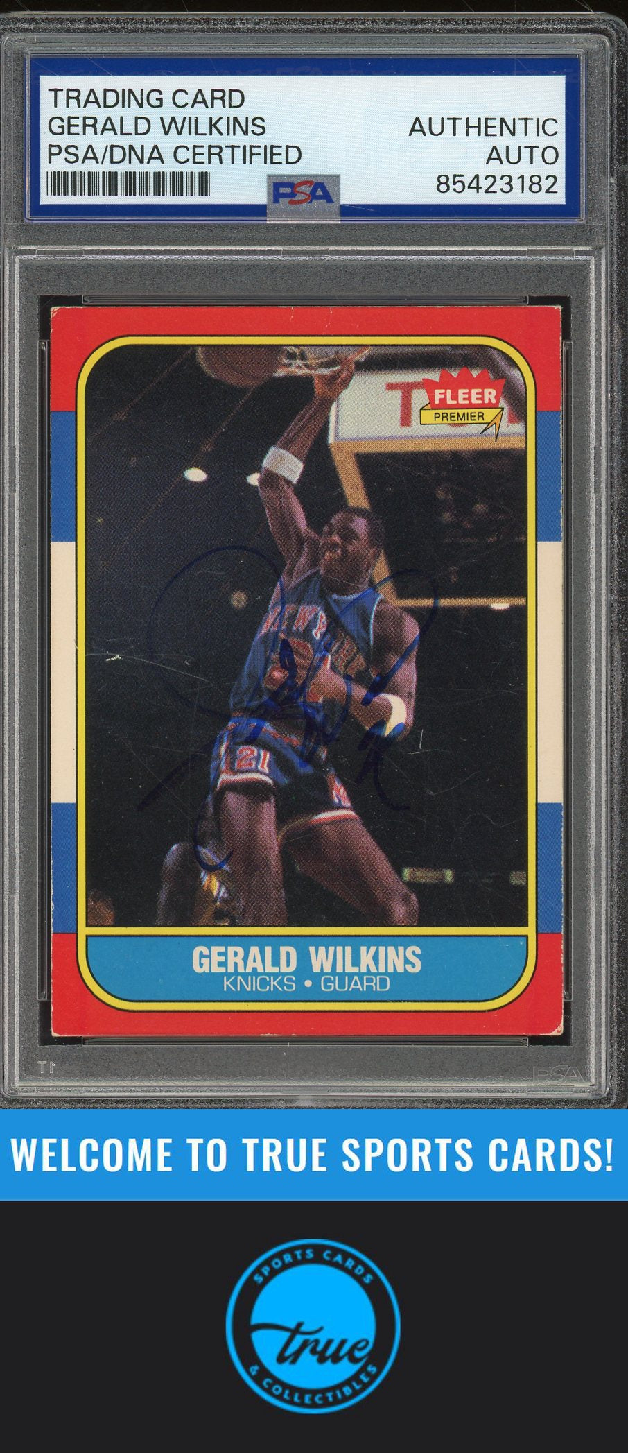 1986-87 Fleer #122 Gerald Wilkins Rookie Auto - PSA Authentic (#3182)