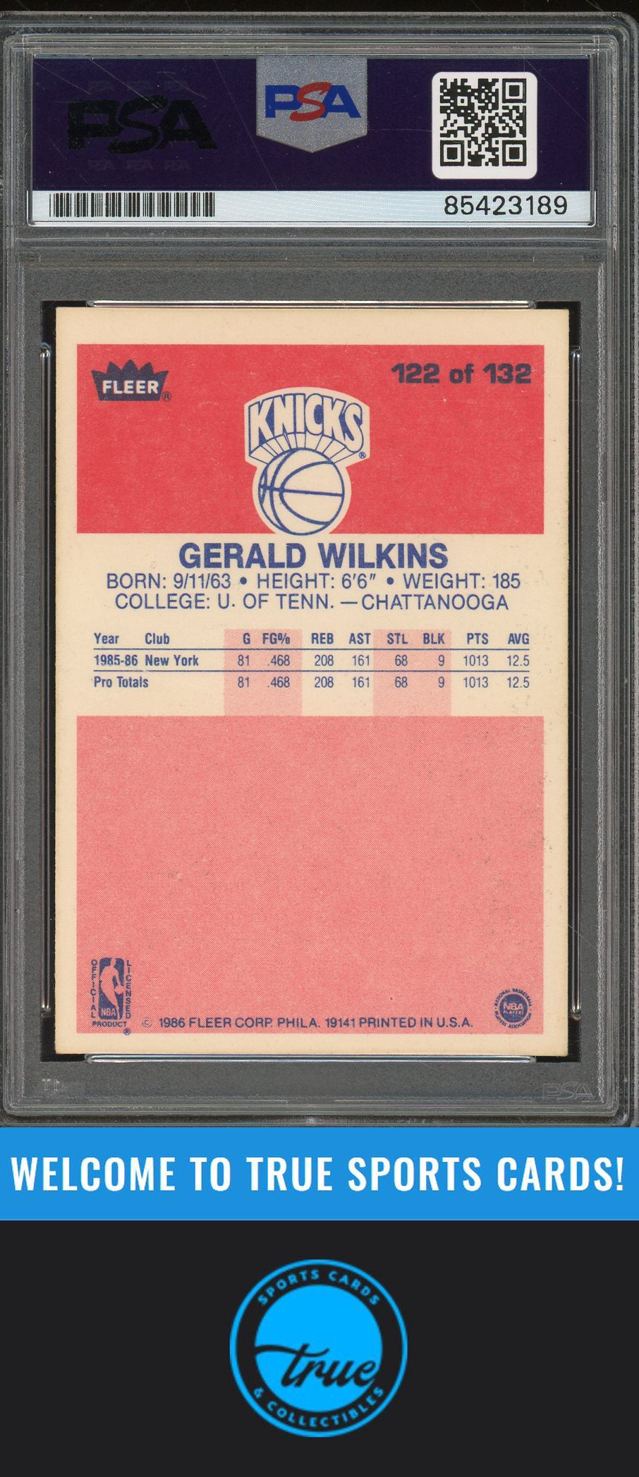 1986-87 Fleer #122 Gerald Wilkins Rookie Auto - PSA Authentic (3189)