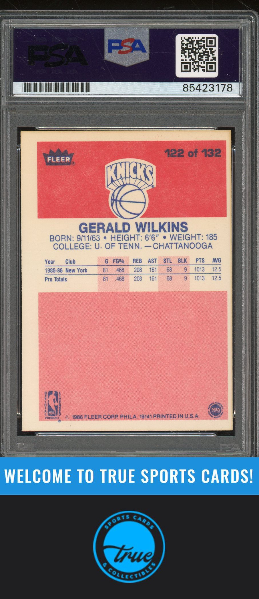 1986-87 Fleer #122 Gerald Wilkins Rookie Auto - PSA Authentic (3178)