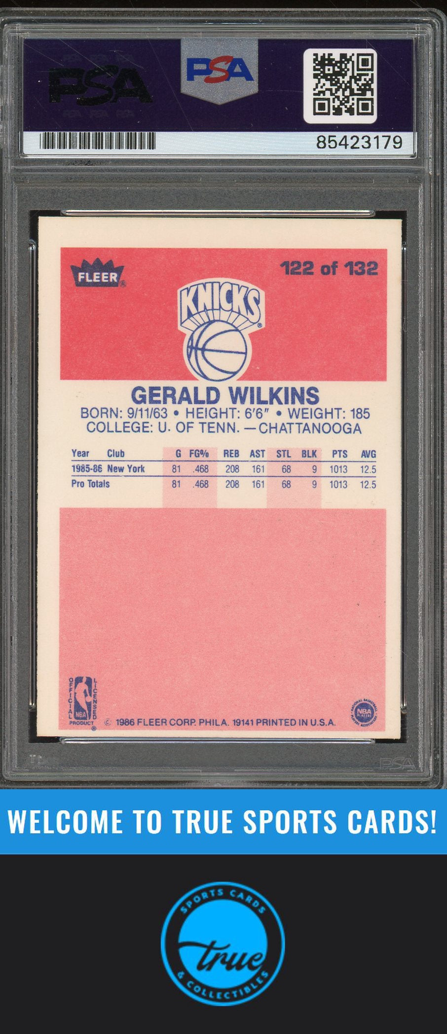1986-87 Fleer #122 Gerald Wilkins Rookie Auto - PSA Authentic (3179)