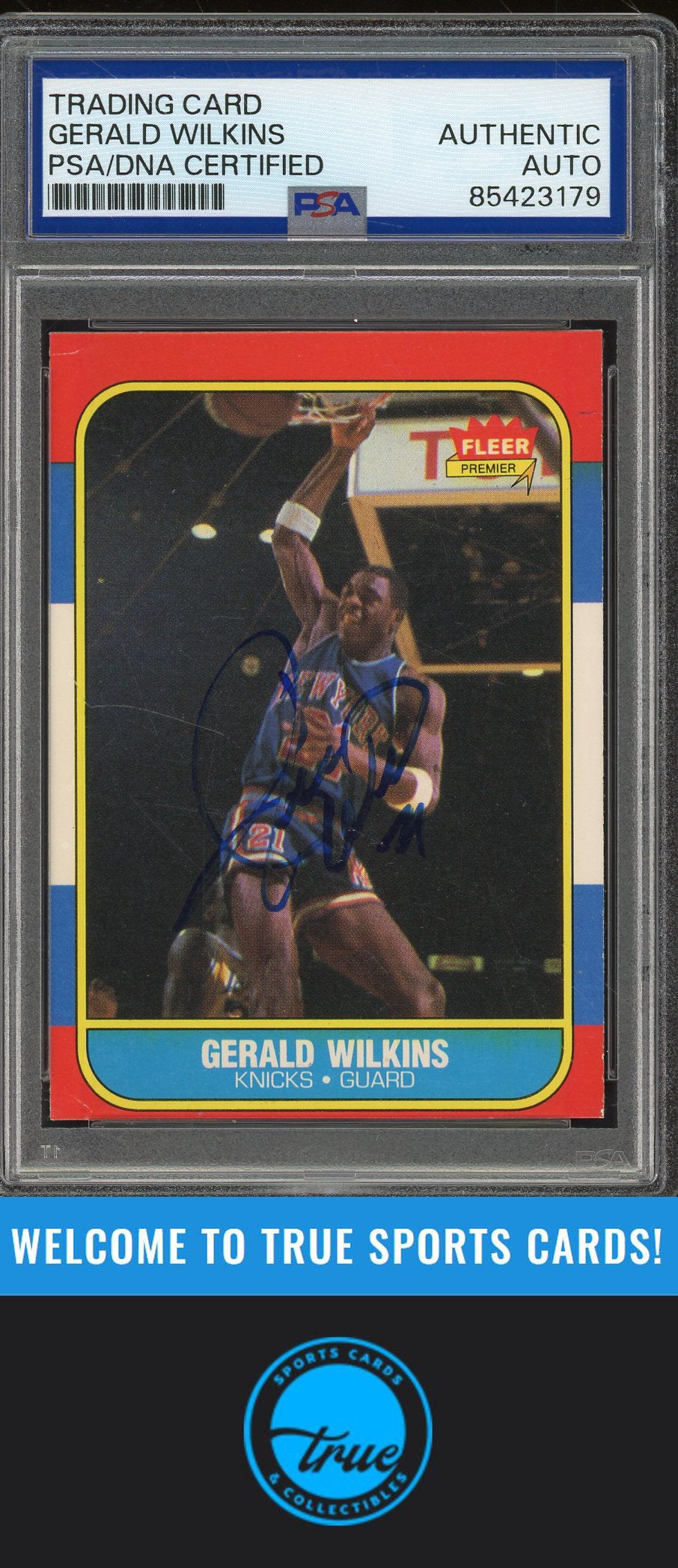 1986-87 Fleer #122 Gerald Wilkins Rookie Auto - PSA Authentic (3179)