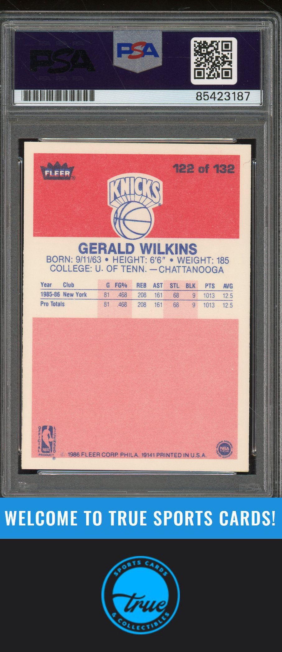 1986-87 Fleer #122 Gerald Wilkins Rookie Auto - PSA Authentic (3187)