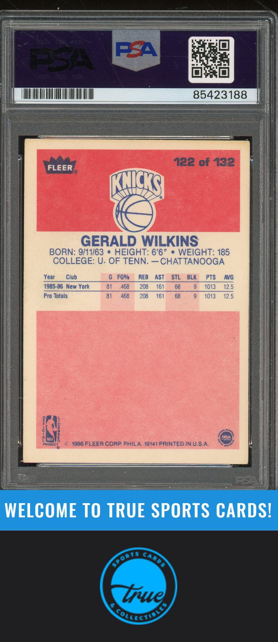 1986-87 Fleer #122 Gerald Wilkins Rookie Auto - PSA Authentic (3188)