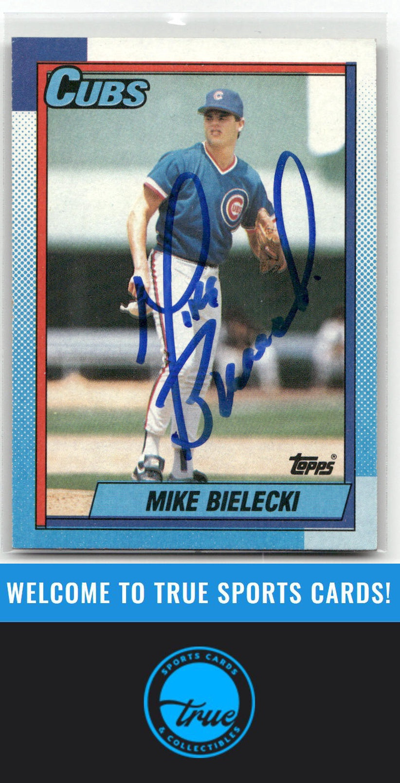 1990 Topps #114 Mike Bielecki Auto