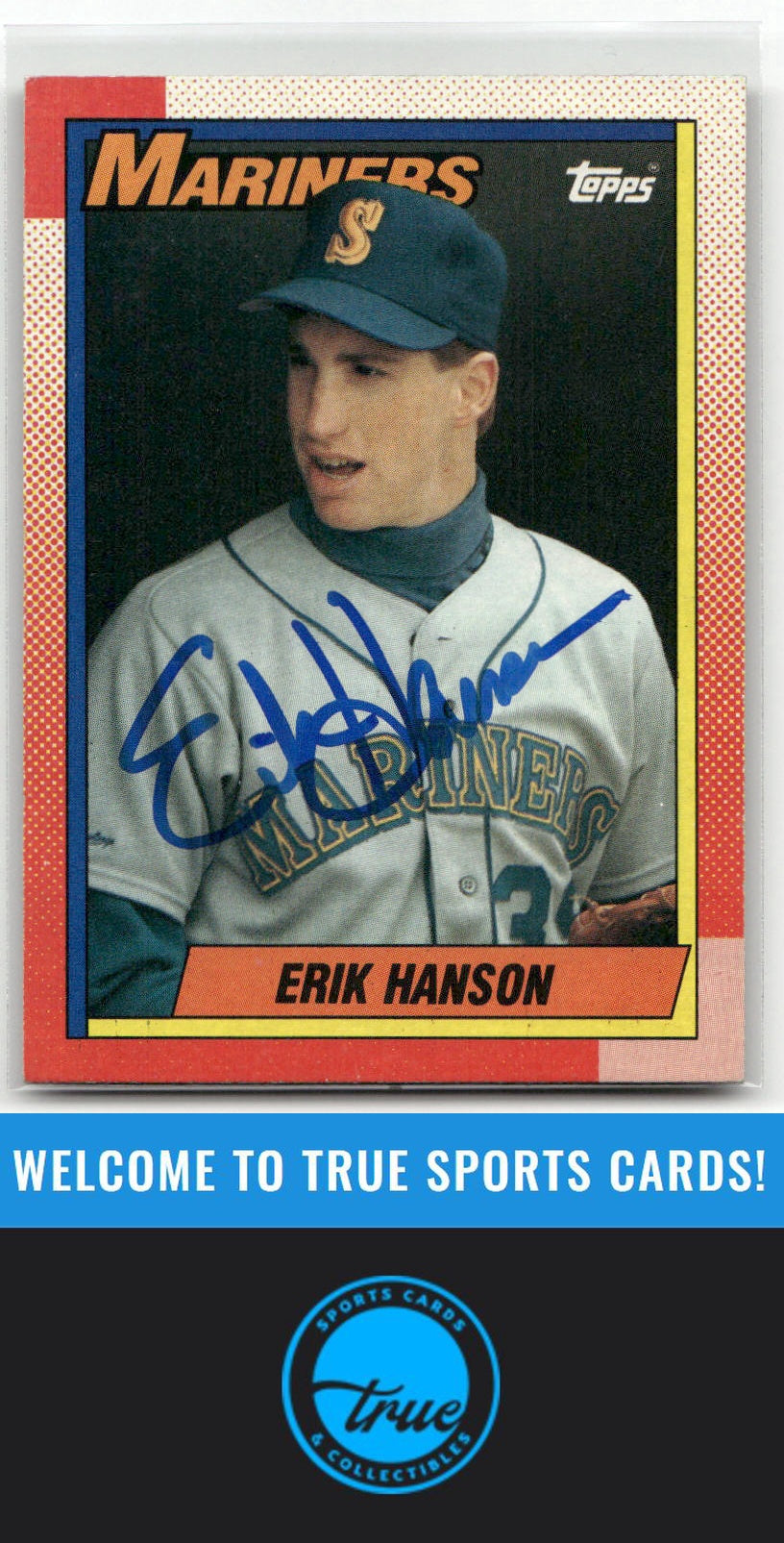 1990 Topps #118 Erik Hanson Auto