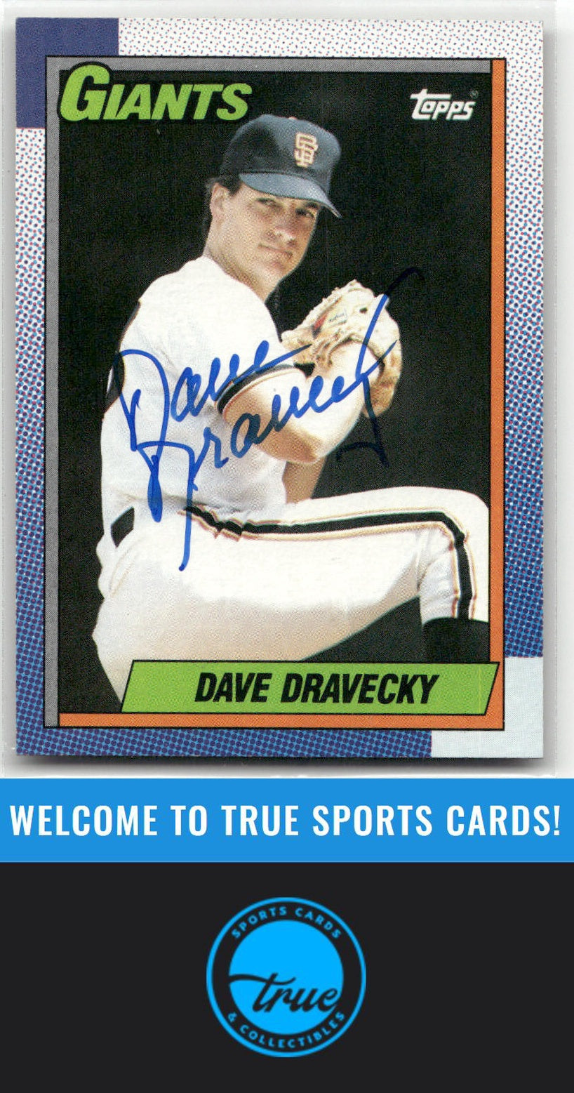 1990 Topps #124 Dave Dravecky Auto
