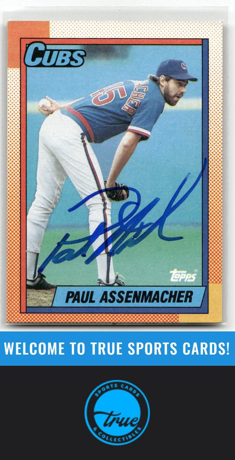 1990 Topps #644 Paul Assenmacher Auto