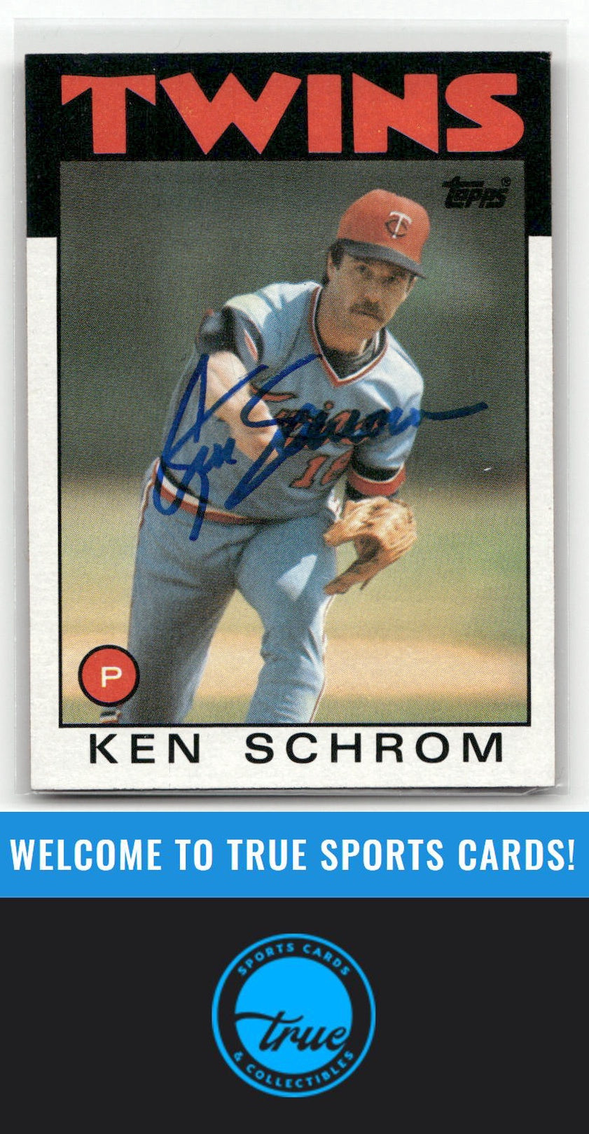 1986 Topps #71 Ken Schrom Auto