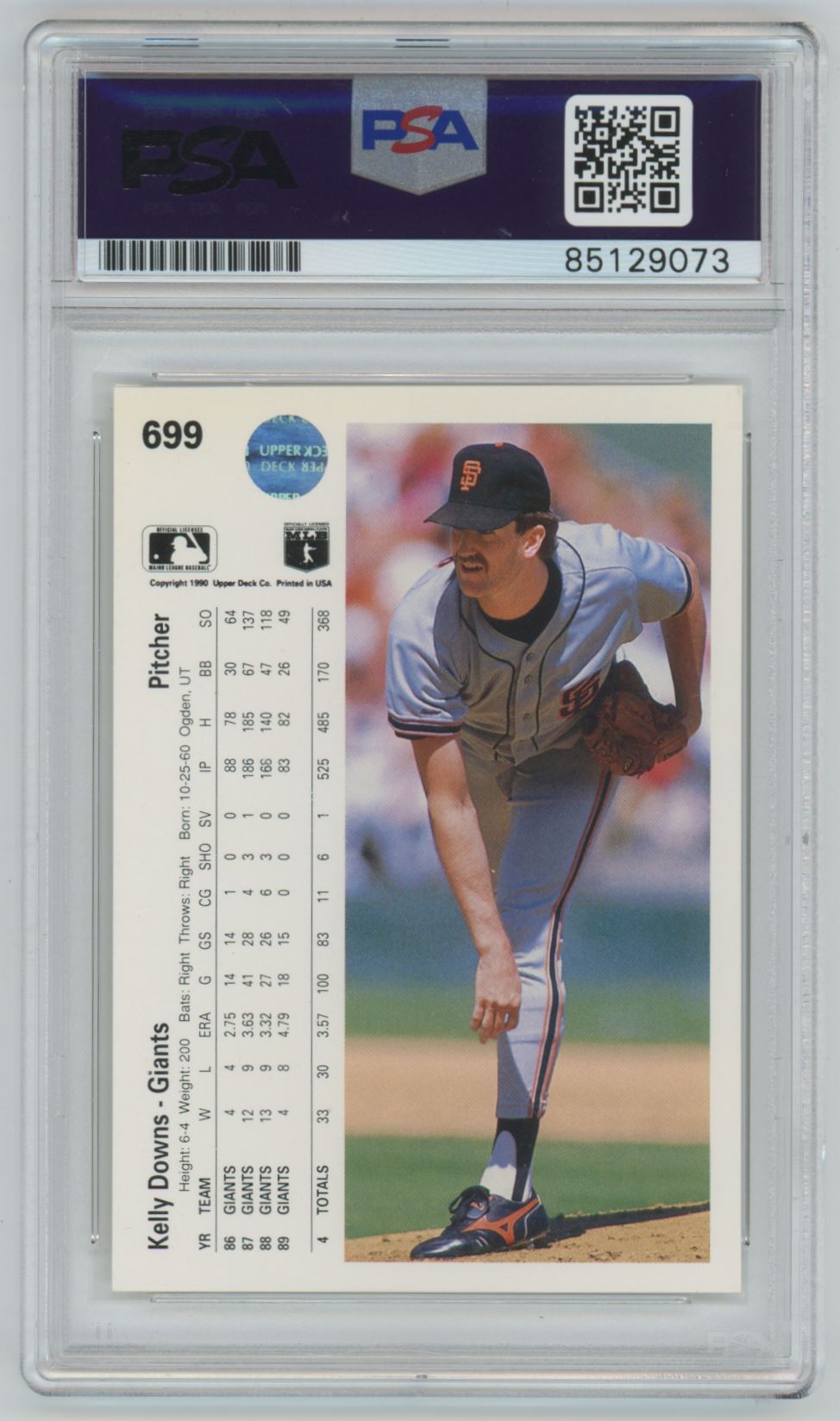 1990 Upper Deck Kelly Downs Auto - PSA/DNA