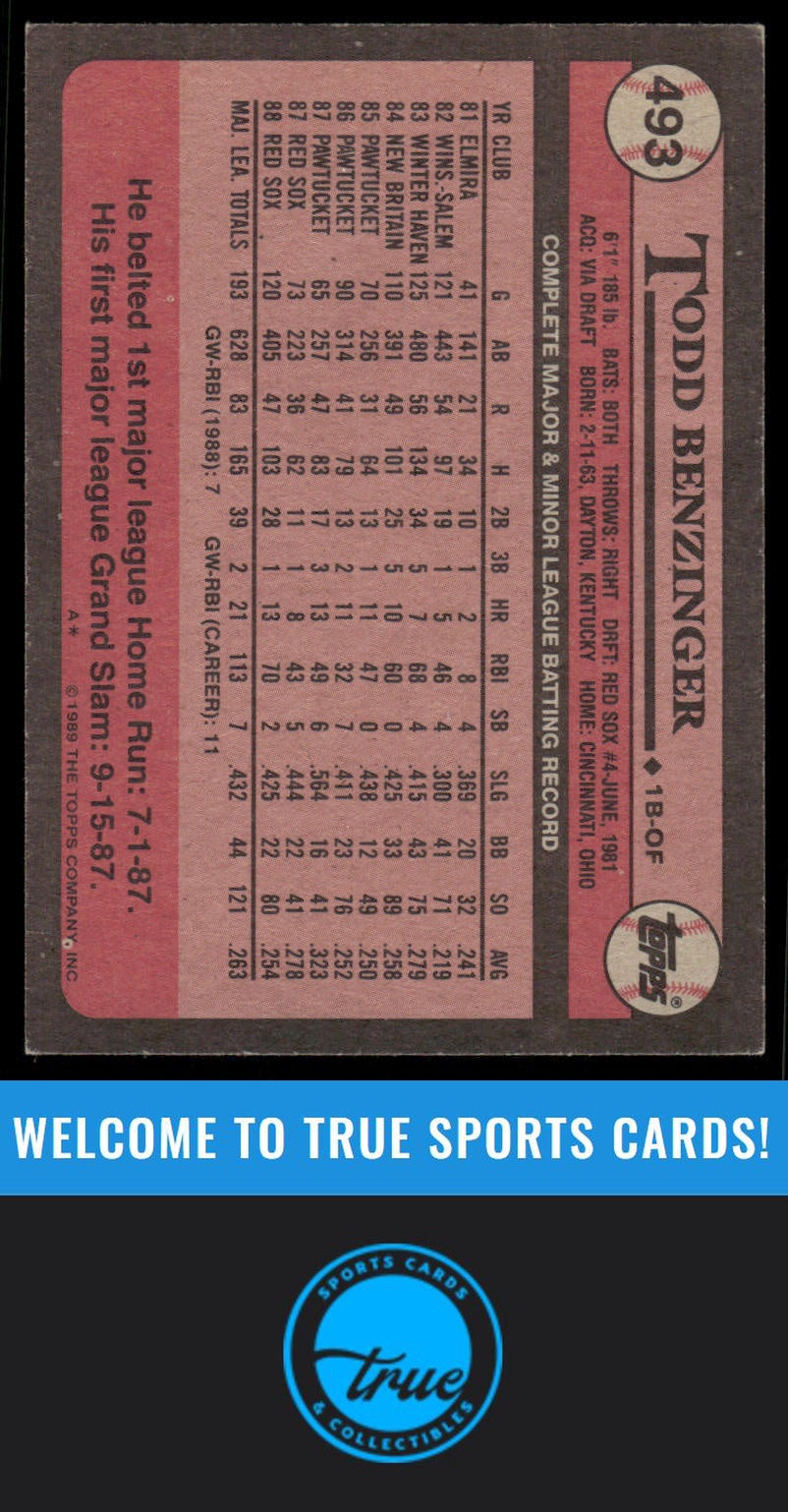 1989 Topps #493 Todd Benzinger