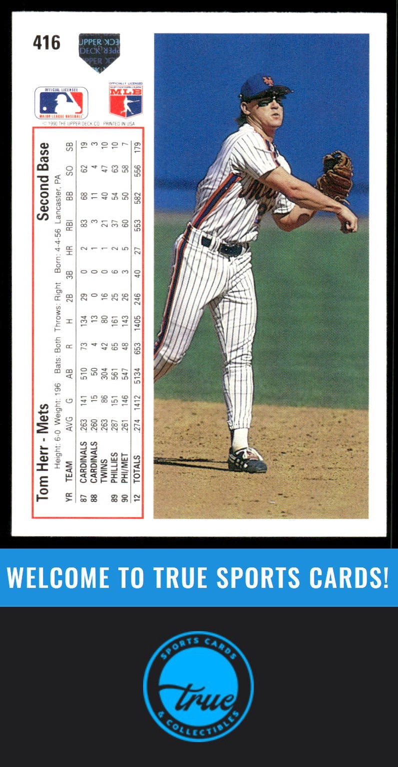 1989 Upper Deck #416 Tom HERR AUTOGRAPH