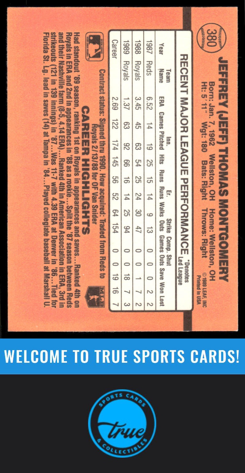 1990 Donruss #380c Jeff Montgomery AUTOGRAPH